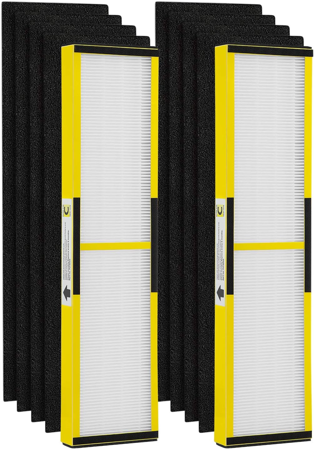 isinlive 2 Pack FLT5000 HEPA Filter C Replacement with 8 Pack Activated Carbon Pre-Filters Compatible with G-guardian Air Purifier AC5000 AC5000E AC5250PT AC5350B AC5350BCA AC5350W AC5300B Yellow 2+8