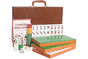 Mahjong Classic: Chinese Mahjong Set with 146 Numbered Large Tiles (1.5", Green)