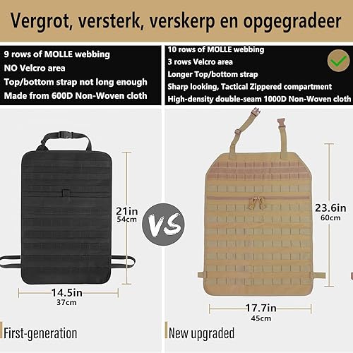 Miniatura 98 de Organizador táctico universal para respaldo de asiento, bolsa de almacenamiento con 5 bolsas Molle desmontables para todos los vehículos como Jeep