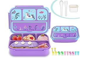 Purple Unicorn Plastic Lunch Box for Kids