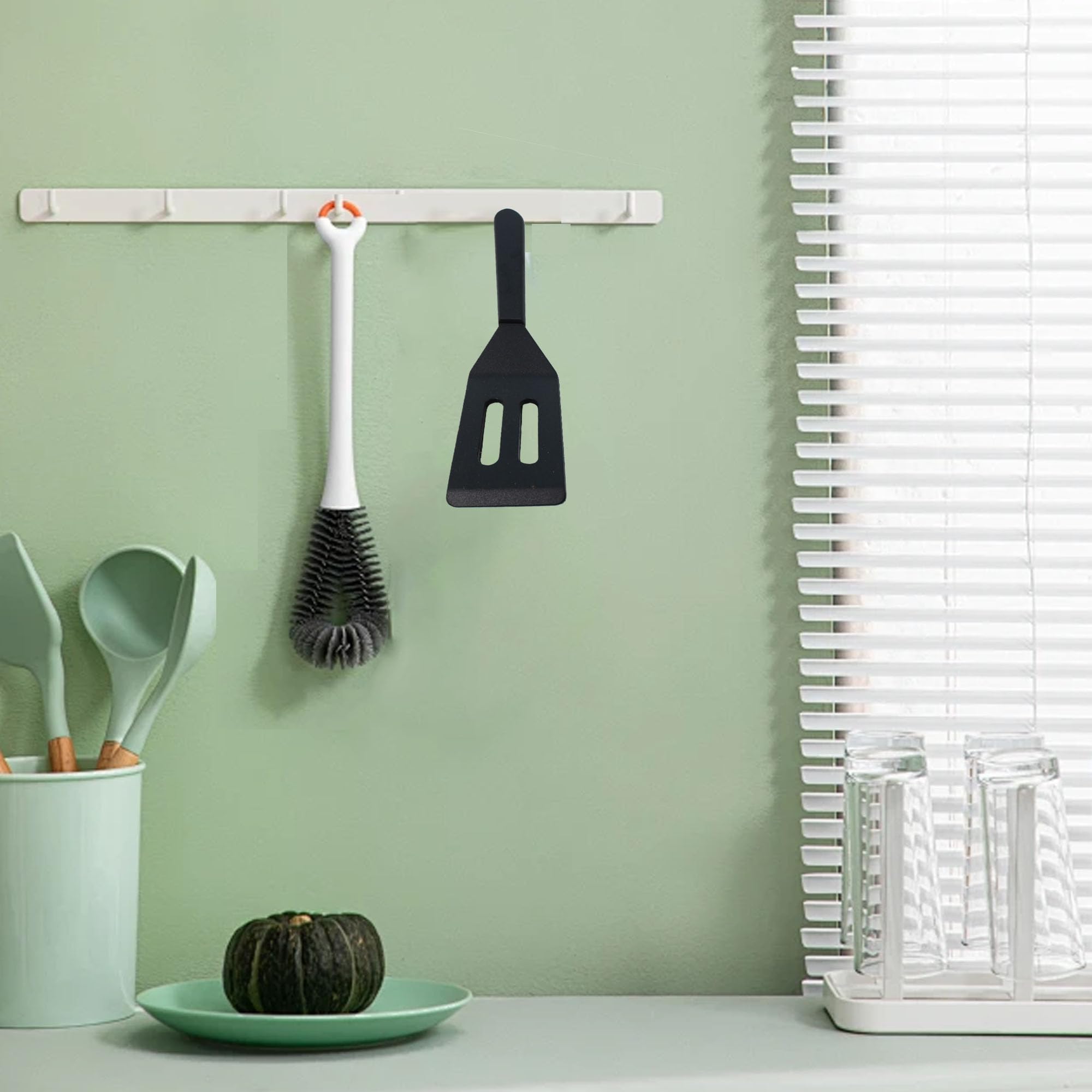 Septe Mini espátula de silicona, espátula para brownie, espátulas pequeñas para uso en cocina, paquete de 2 (negro)