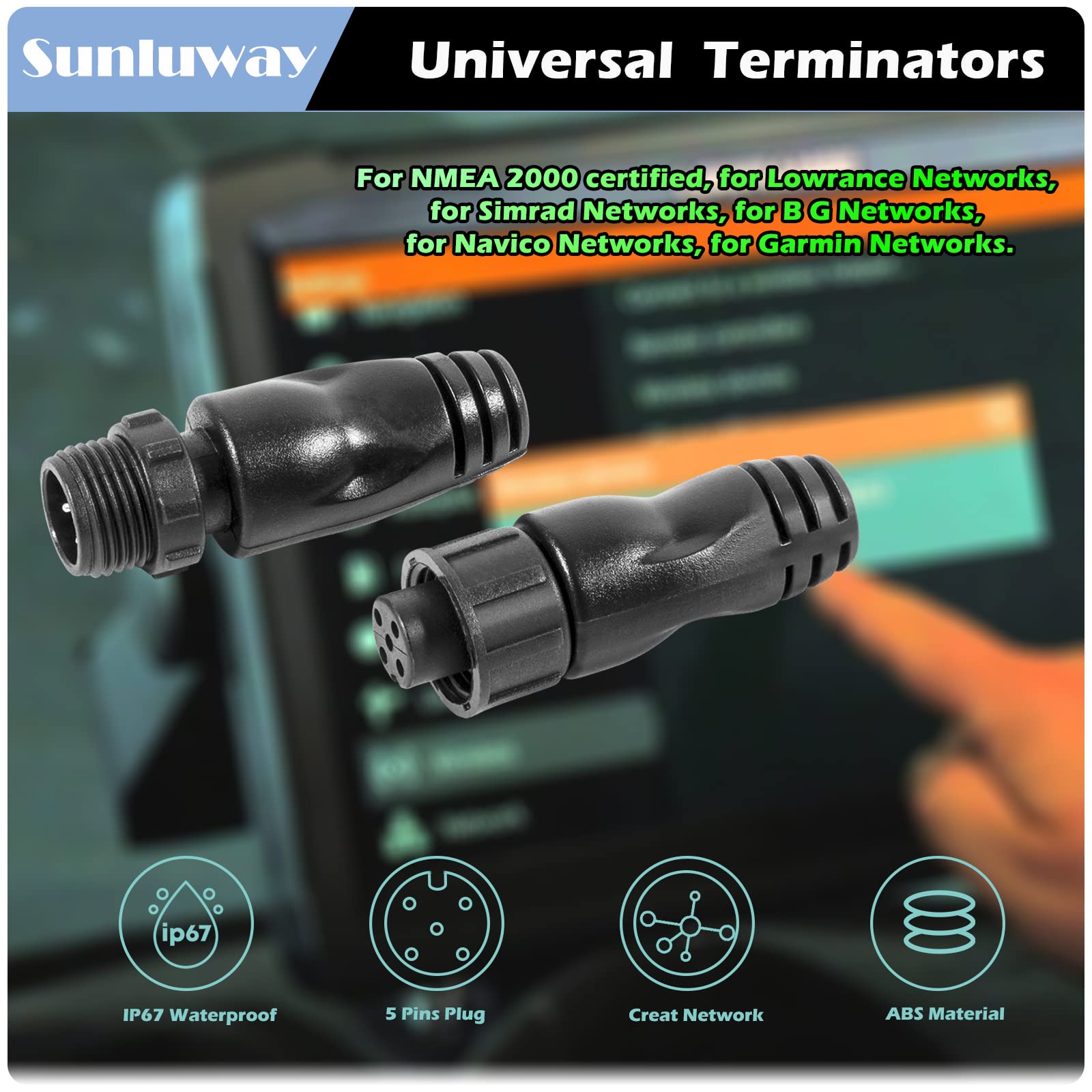 Capuchons Obturation Mâles NMEA 2000 - Lot De 2 - Compatible Lowrance, Garmin, Simrad