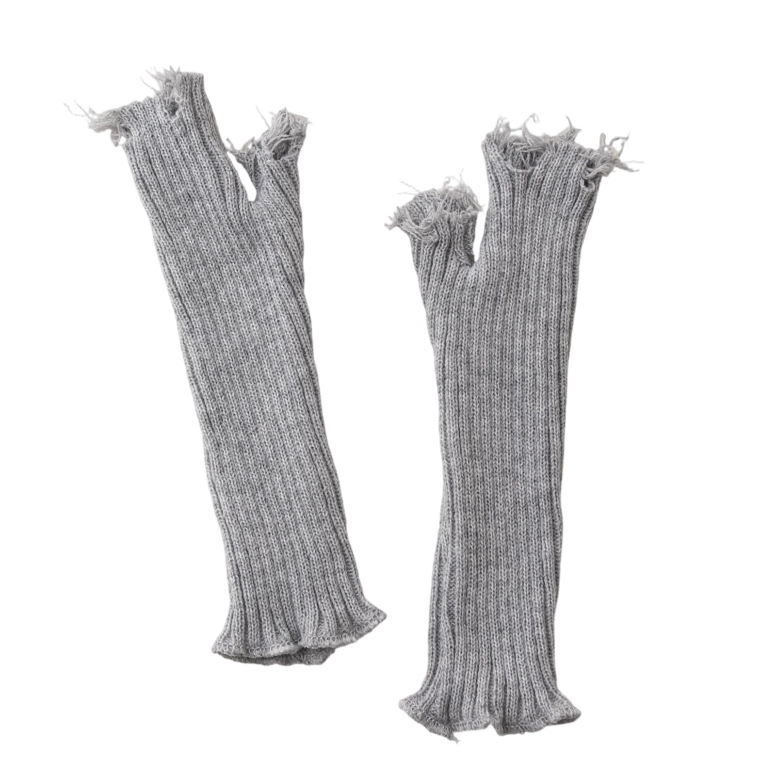 MICFENY Stretchable Ripped Gloves Elastic Knitted Design Warm Handwear For Men Women Outdoor Activity Street Dancing Wear Gloves