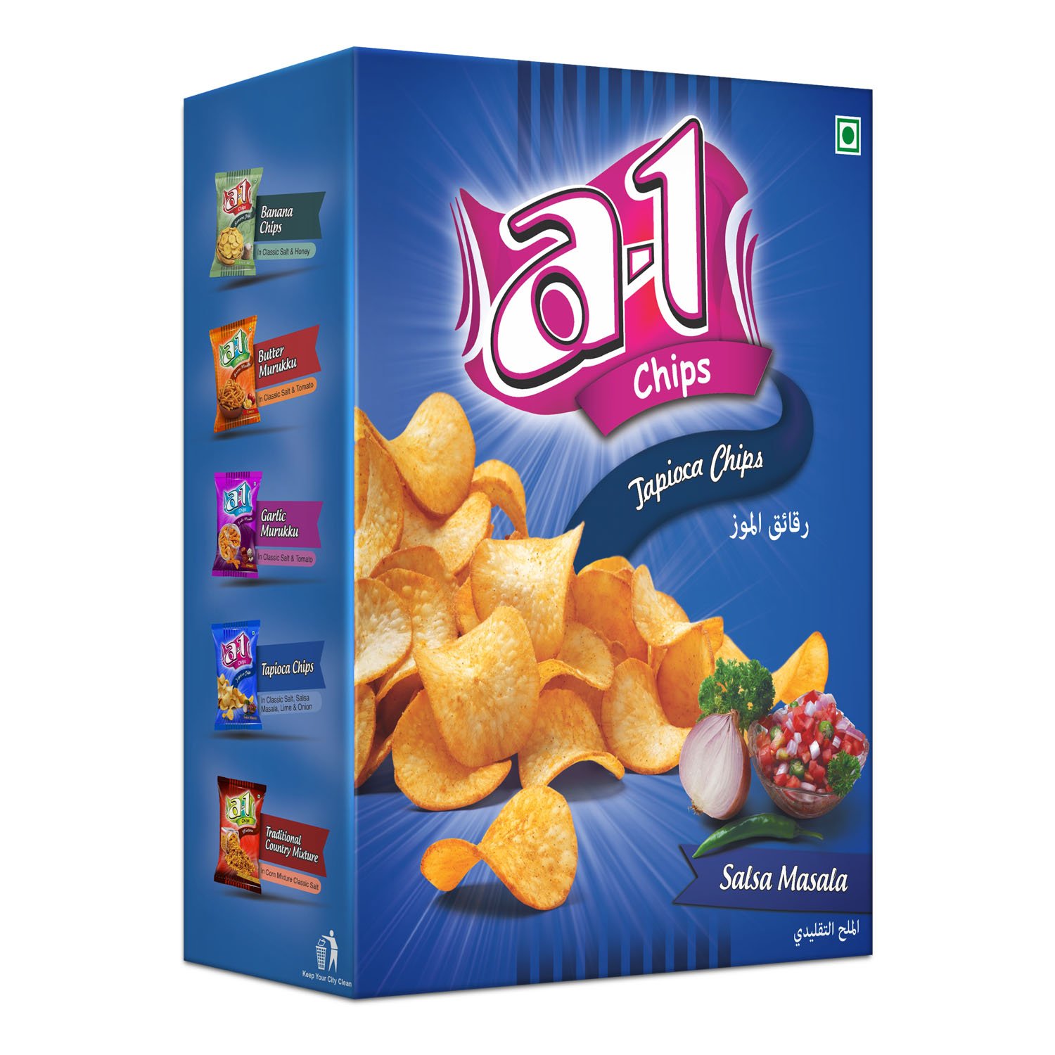 A1 Chips Salsa Masala Tapioca Chips 160 g