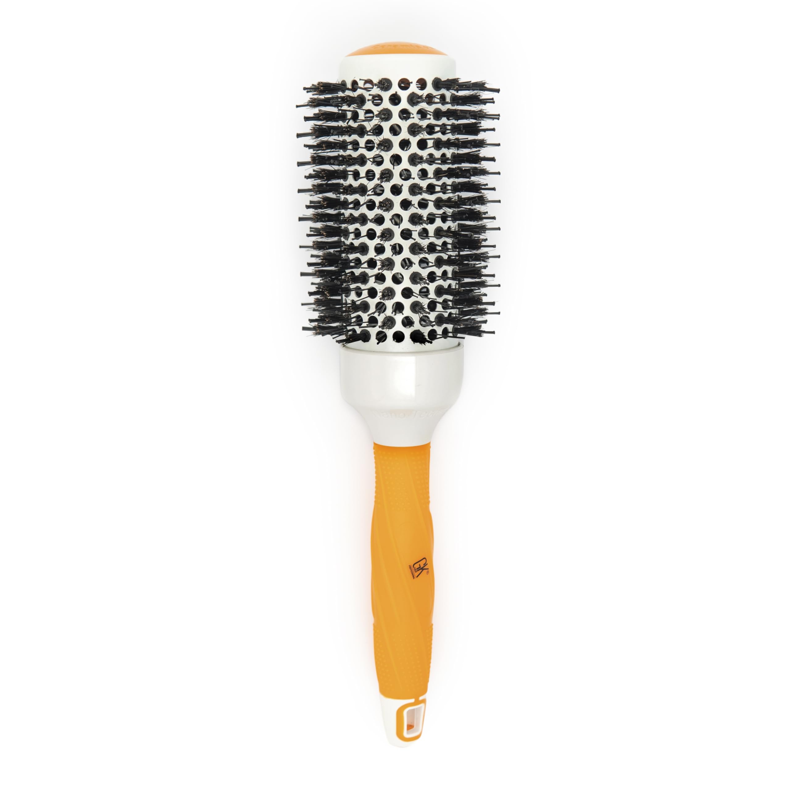 Global Keratin GK HAIR Professional Thermal Extra Orange Round Brush 43mm for Blow Drying - Ceramic Ion for Heat Styling and Adds Volume - Use Boar Brush for Straightening Curling and Shine
