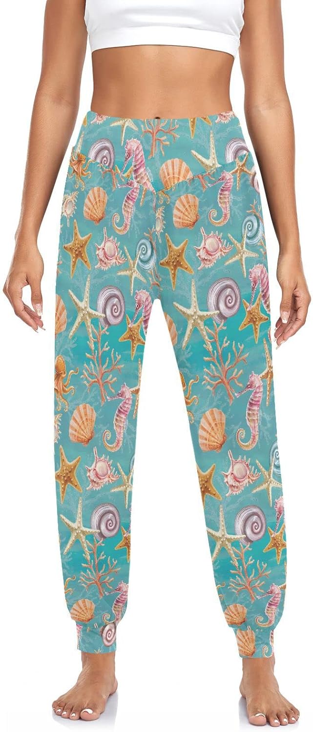 Women Yoga Pants High Waisted Stretch Loose Boho Trousers Sports Dance Harem Pants