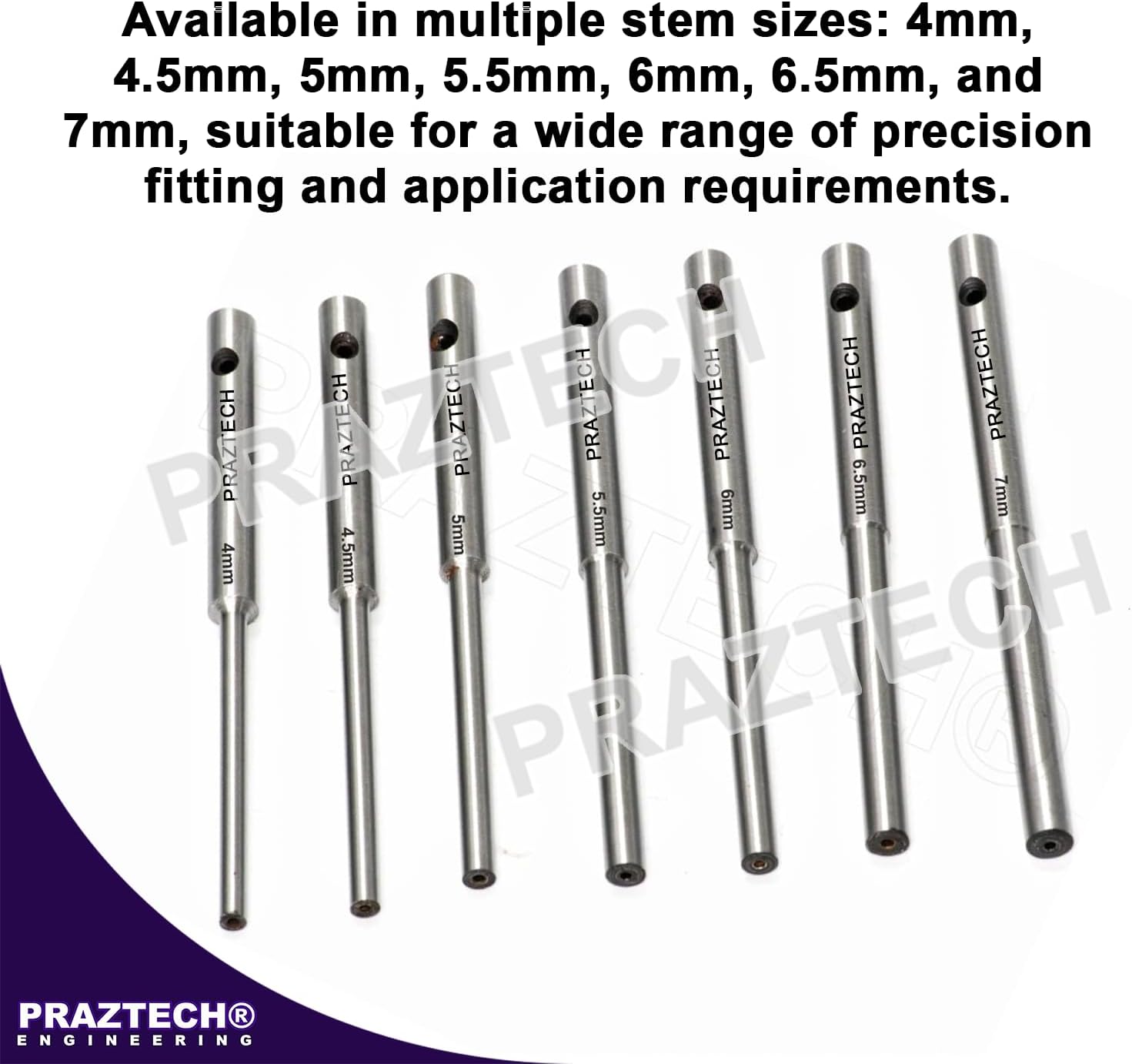 PRAZTECH® 7 Pcs Set Neway Type 4mm to 7mm Valve Grinding Pilots Set for 100 Series Cutter