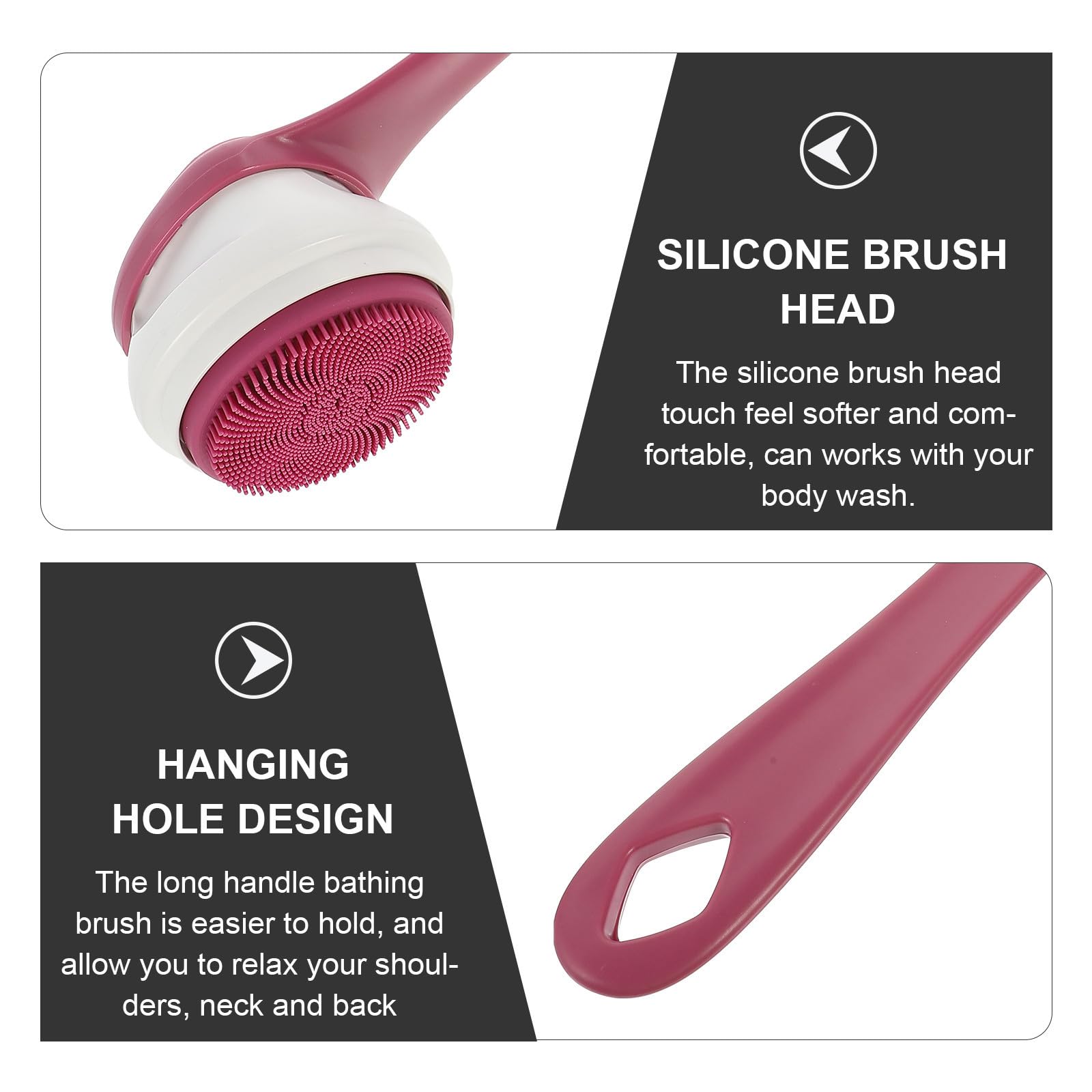 Cepillo Eléctrico de Ducha para Espalda Ajuste de 3 Velocidades, Material Abs y Silicona, Recargable 1800mah para Exfoliación Corporal Ducha