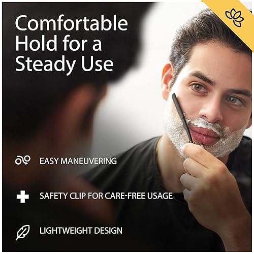 Miniatura 5 de Equinox - Maquinilla de afeitar de borde recto, incluye 100 cuchillas Derby individuales, afeitadora manual para hombres, acero inoxidable con mango