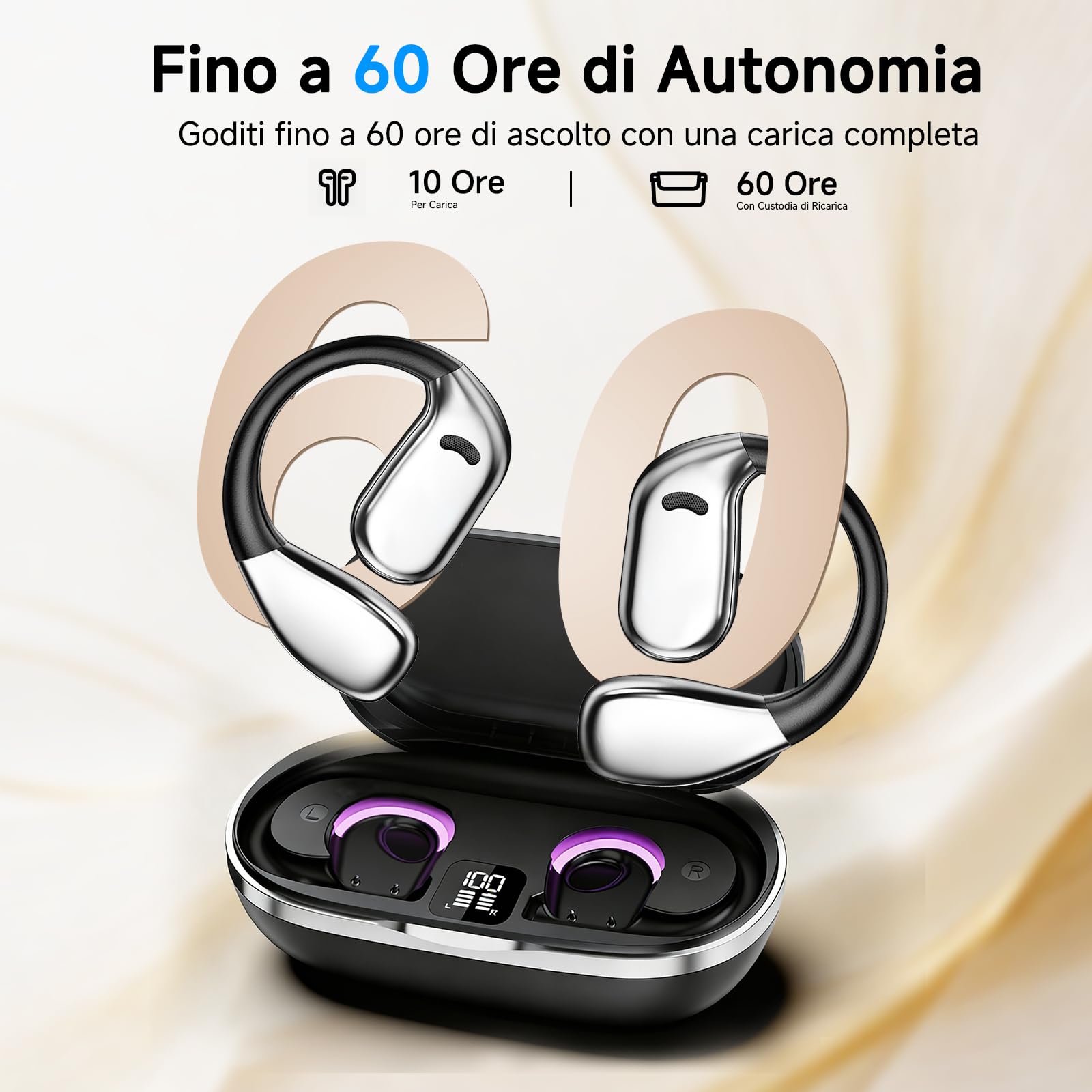 Auricolari traduttori con IA in tempo reale: dispositivo di traduzione 3 in 1 con 144 lingue, traduttore italiano-inglese, auricolari traduttori a orecchio aperto per viaggi e apprendimento