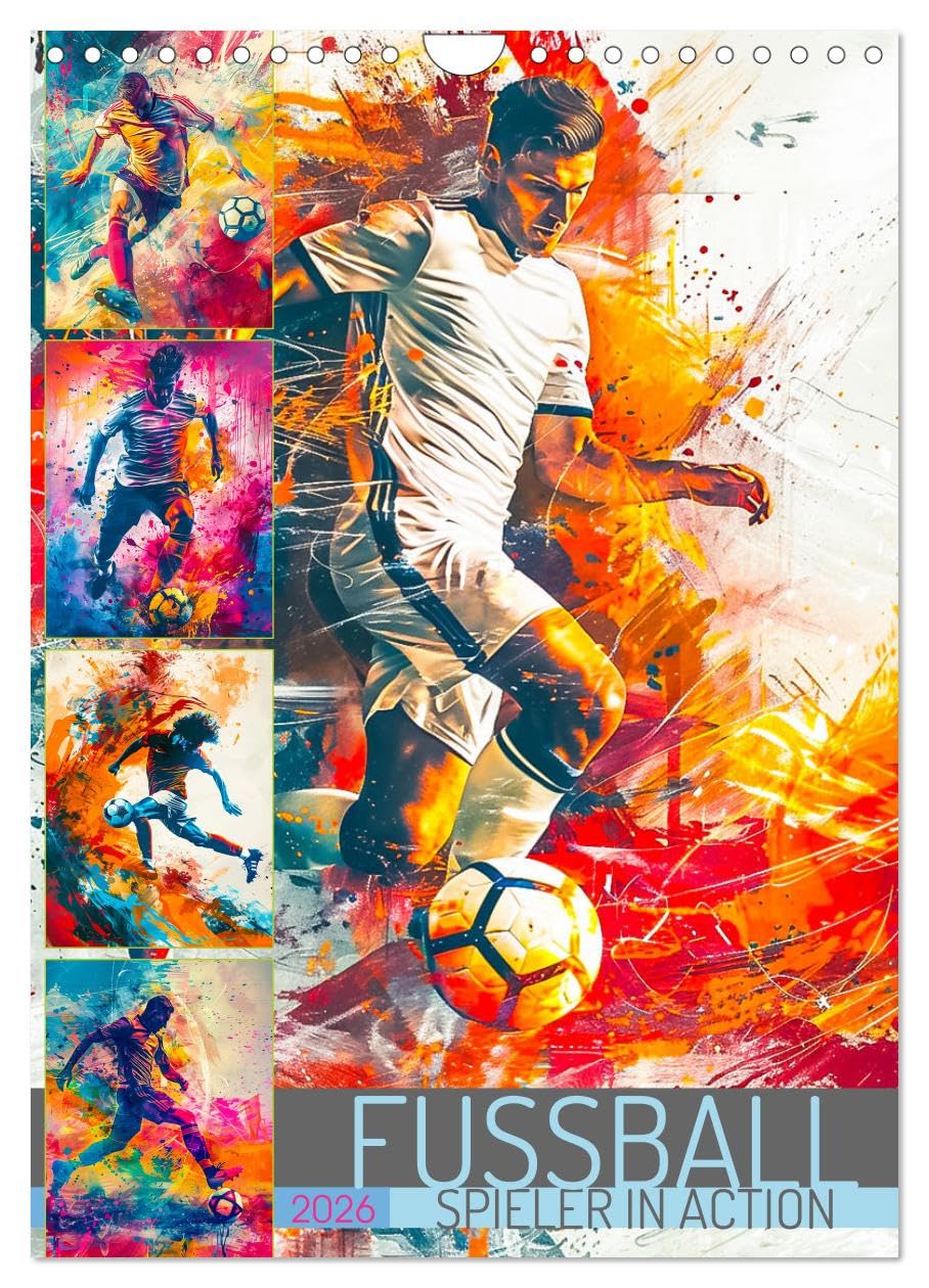 Football - Players in action UK-Version (Wall Calendar 2026 DIN A4 Portrait), CALVENDO 12 Month Wall Calendar — image 1