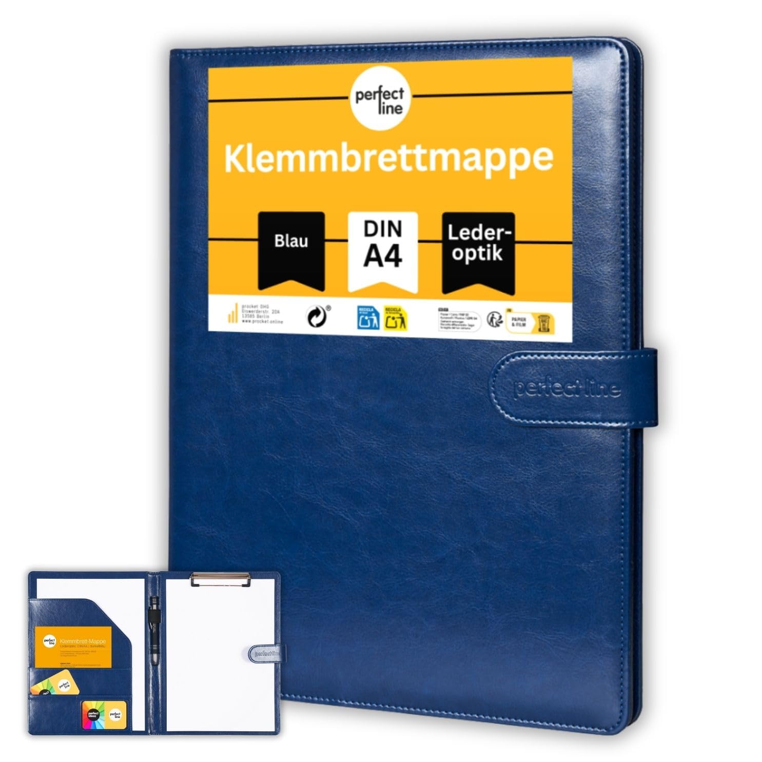 Klembordmap Durable 2355 met kopklem en insteek zwart A4