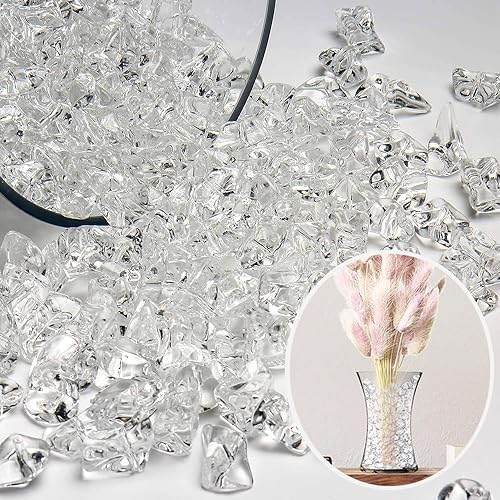 Relleno de jarrón, piedras acrílicas, cubos de hielo triturados, diamantes para decoraciones de bodas y eventos, cuentas de gel de agua transparente