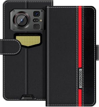 Leather Phone Case Compatible with Hotwav W11 Flip Wallet Cover with Magnetic Closure, Kickstand & Card Holders, Shockproof Protection Black