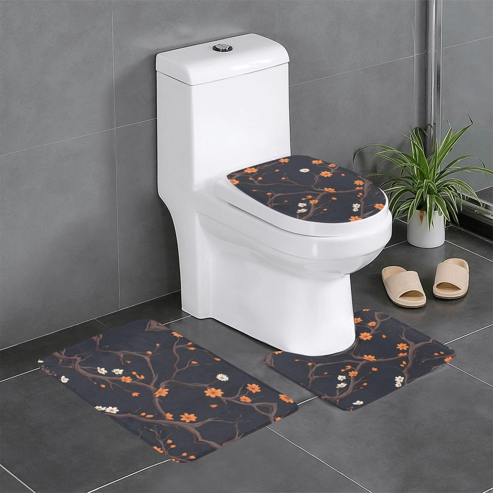 Tapis de salle de bain antidérapant 3 pièces pour sécuriser et décorer vos toilettes