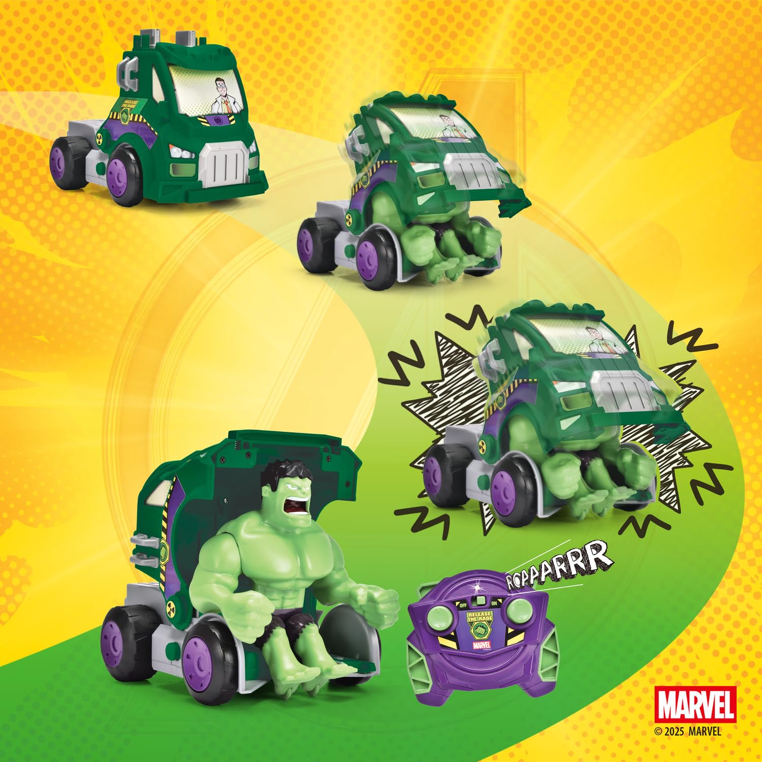 Dickie Toys - Radio Control Hulk Smash-Up, in scala 1:24, Veicolo telecomandato con Trasformazione da camion a Hulk, +5 anni, 203224000
