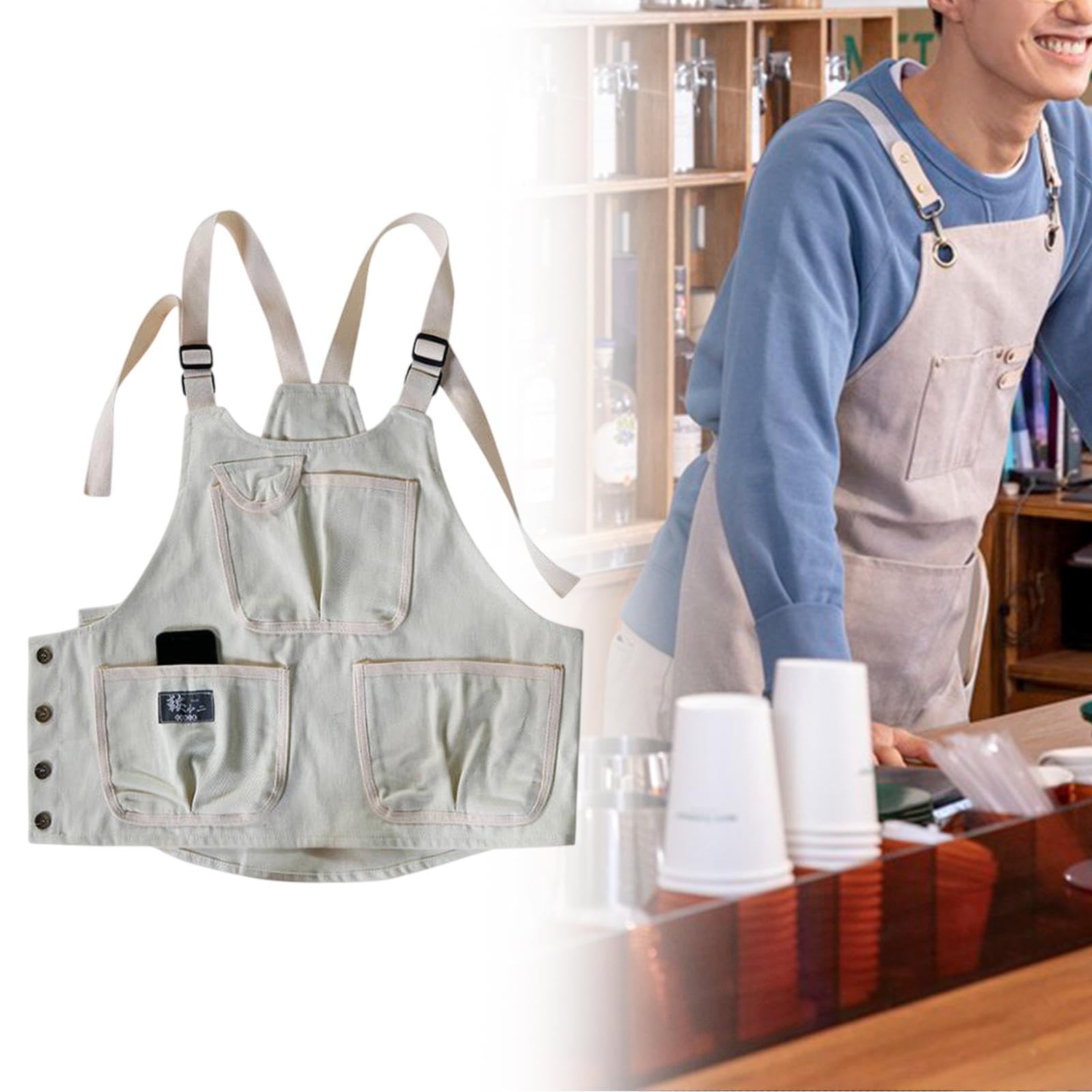 Delantal de la parrilla Ropa de trabajo Ligero impermeable de la herramienta del chaleco de campamento del delantero para la carpintería jardín de