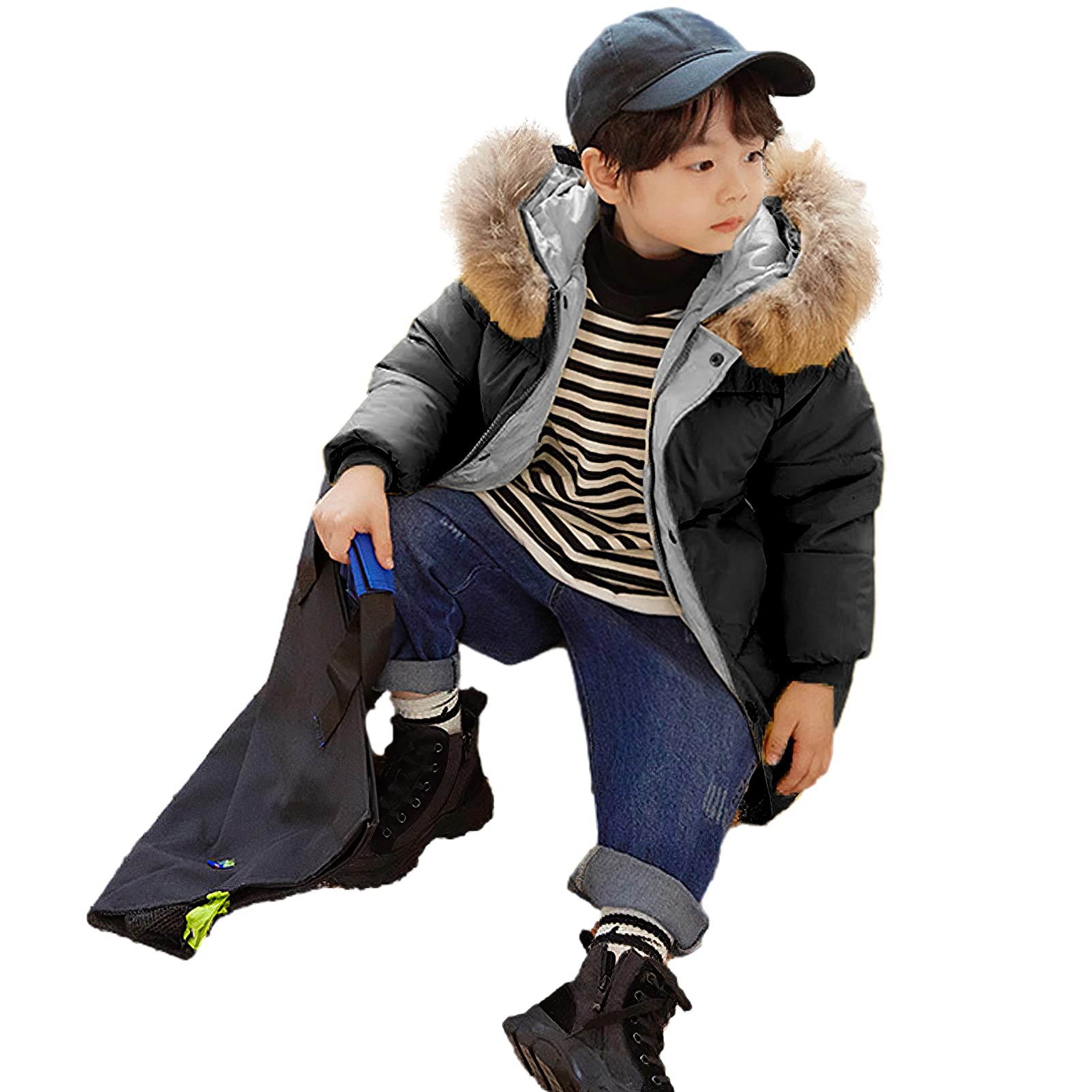 amropi Bambini Ragazze Cappotto con Cappuccio Imbottiti Inverno Parka Giacca per 2-10 Anni