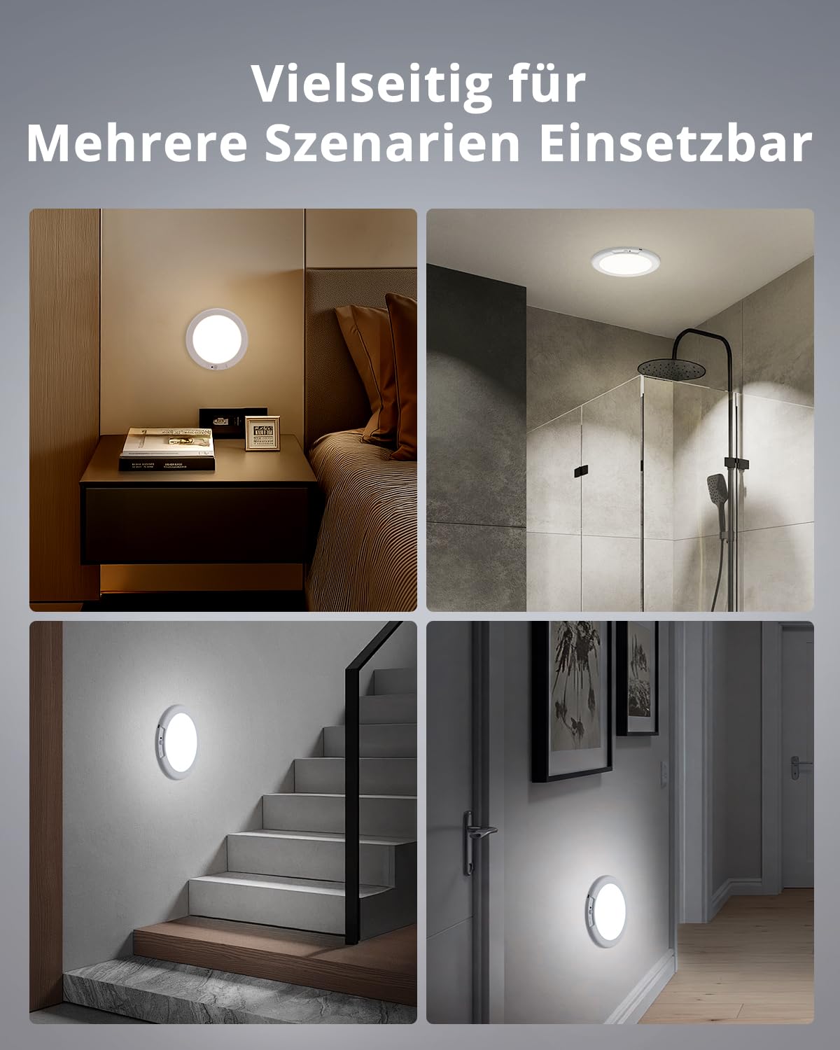BOJIM Akku Deckenleuchte Bewegungsmelder für Innen Badezimmer IP44 Licht Batterie Deckenlampe Garage Flur, LED USB Aufladbare Ohne Stromanschluss Bohren Batteriebetriebene Kellerlampe Fernbedienung