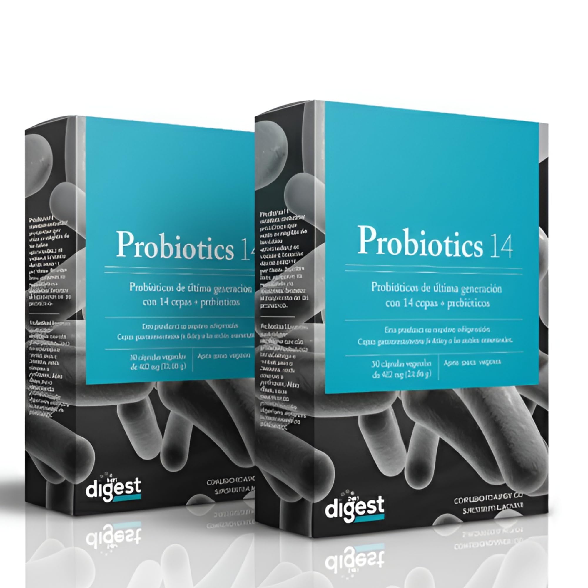 Herbora Probiotics 14 - Pack 2 x 30 Cápsulas Vegetales - 14 Cepas Probióticas con 25 Mil Millones de Bacterias Viables - Gastroresistente - Apto para Veganos - Para Salud Digestiva