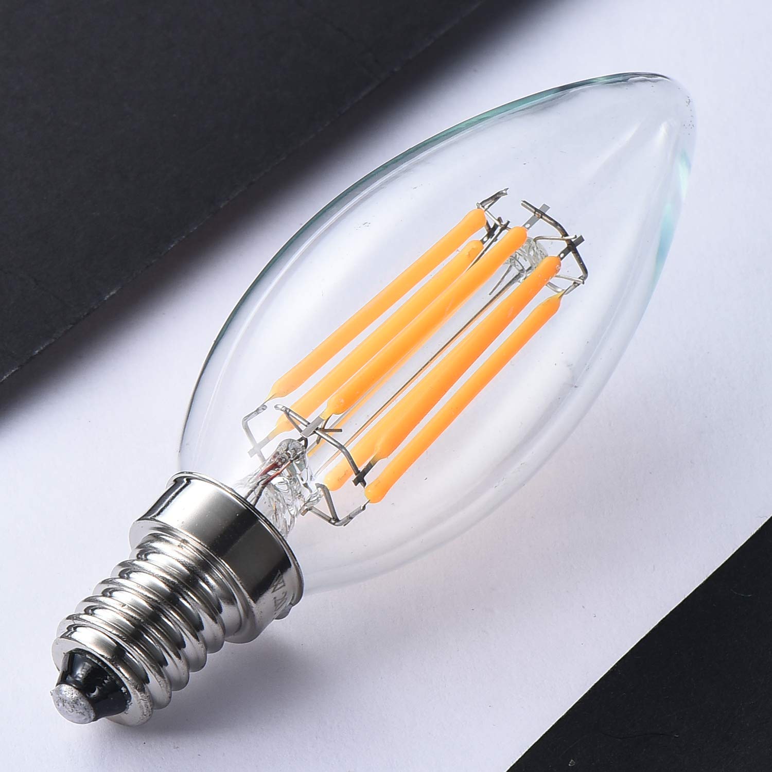 Lampadine a LED Lampadine a Candela dimmerabili E14 da 6 W, equivalenti a incandescenza 60, Bianco Caldo 2700 K, 600 lm, lampadine C35, Confezione