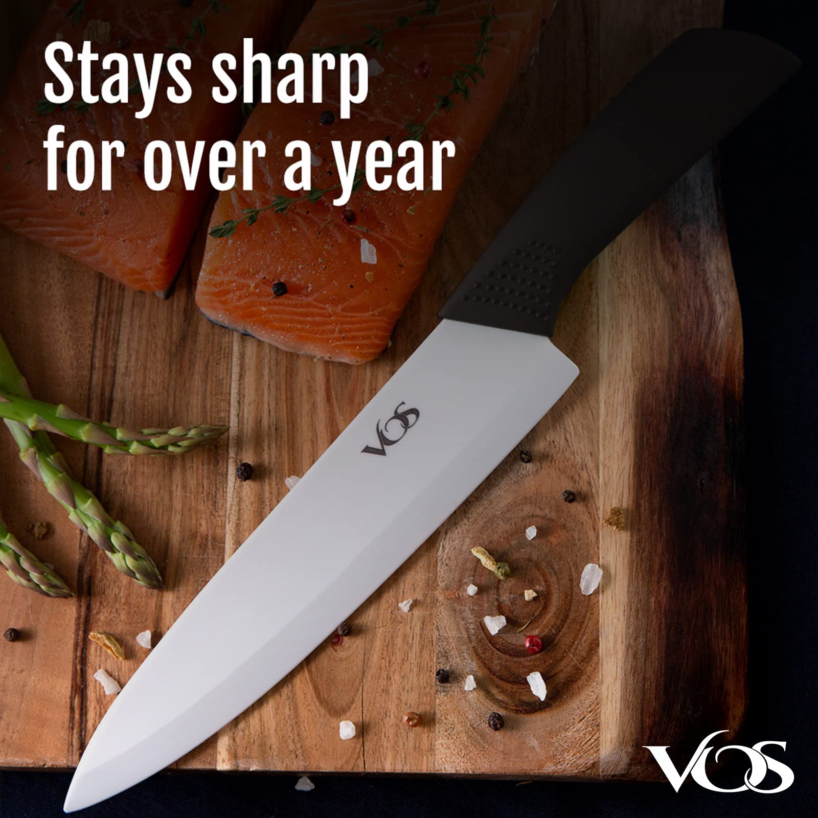 Vos Ceramic Chef Knife - Ultra Sharp & Lightweight -3