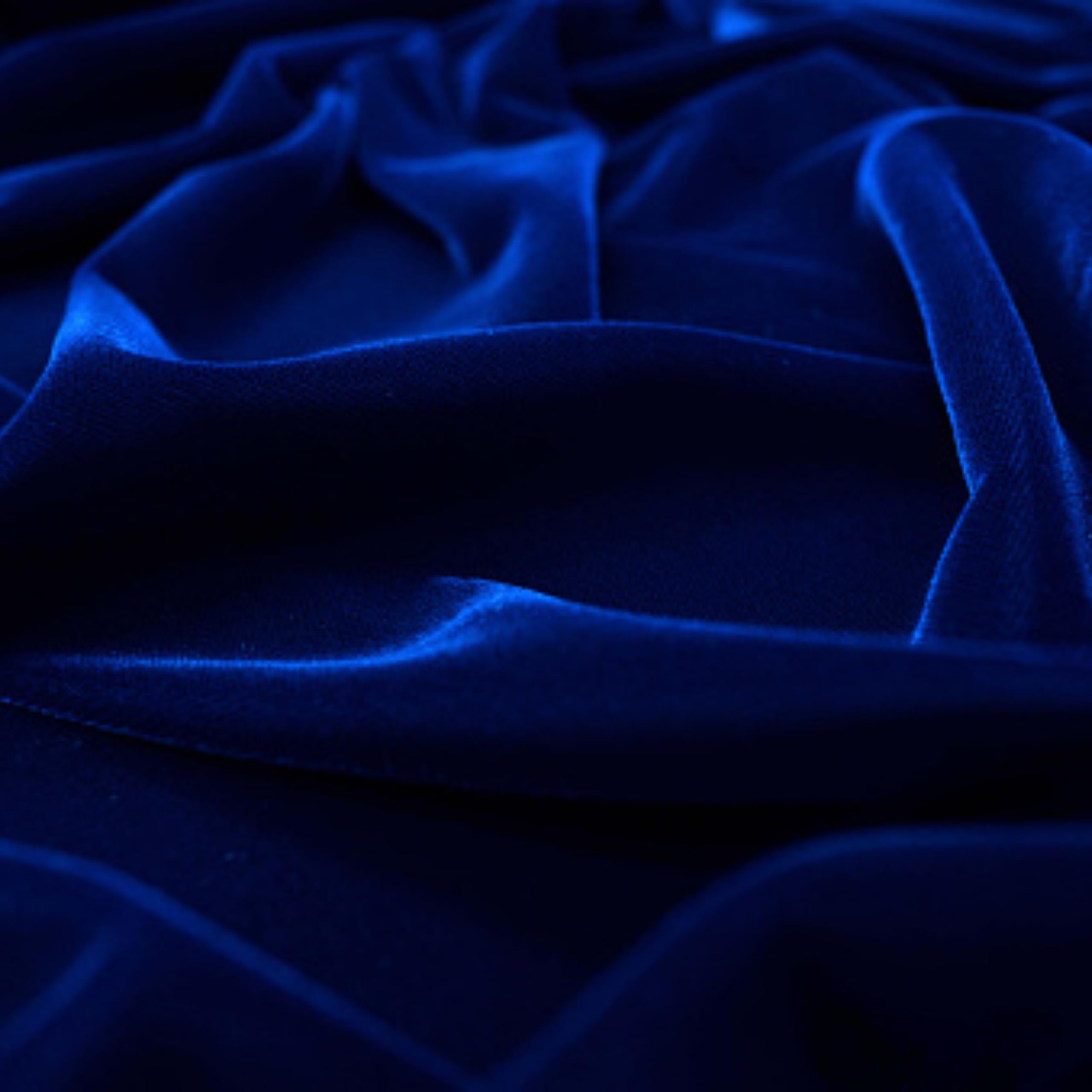Cambik Premium Soft Unstitched Velvet Fabric for Decorative Smooth Silky Cloth Material for Home Furnishing, Sofa, Furnishing, Upholstery, Cushions, Pillow and Craft Material (Dark Blue) 1 Meter