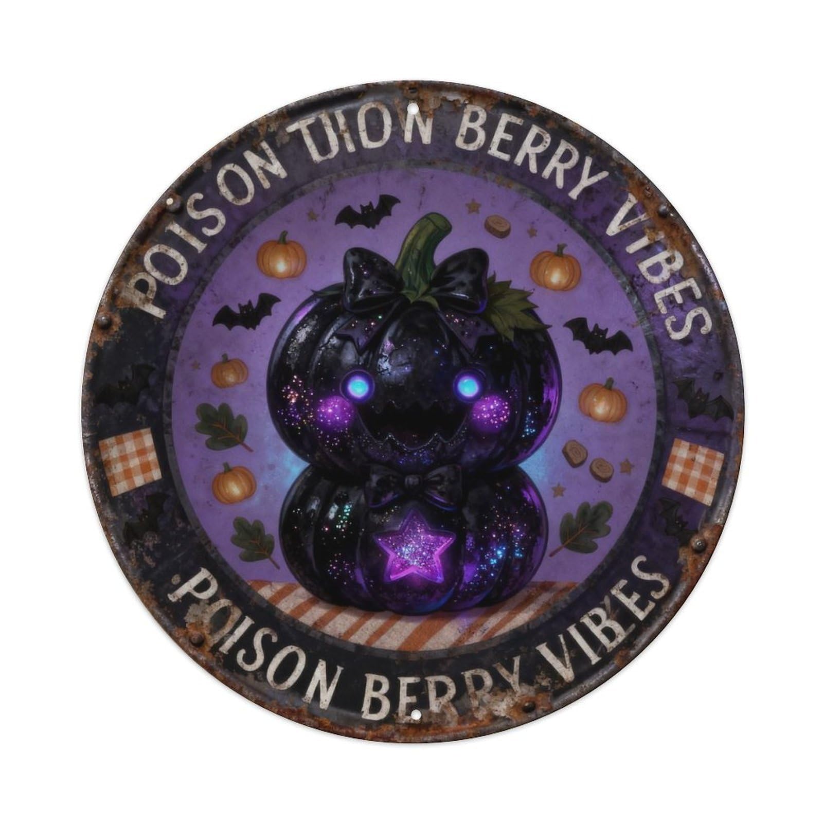Poison Berry Vibes Metal Tin Sign Plaque