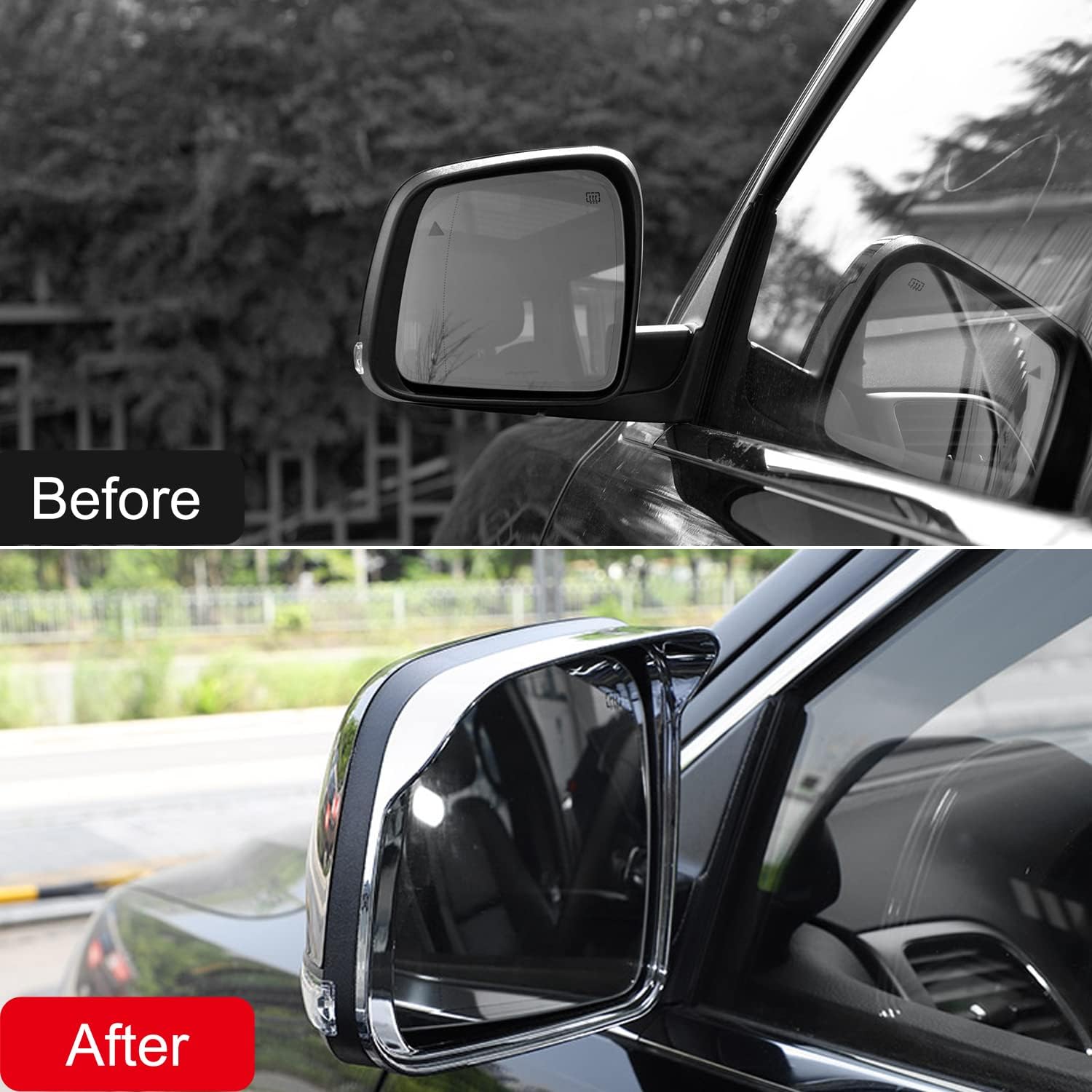 for Dodge Durango 2011-2022 ABS Chrome Rearview Mirror Eyebrow Cover Trim 2pcs Car Accessories