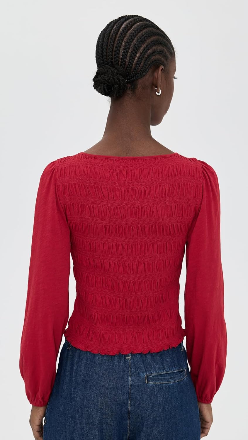 Madewell Women's Smocked Boat Neck Top - Image 3