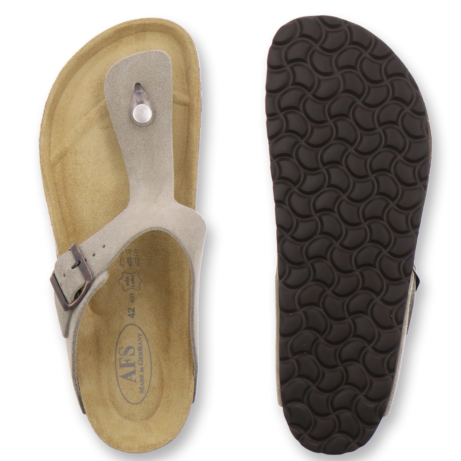 AFS-Schuhe bequeme Herren Sandalen aus Leder mit Fußbett, Made in Germany