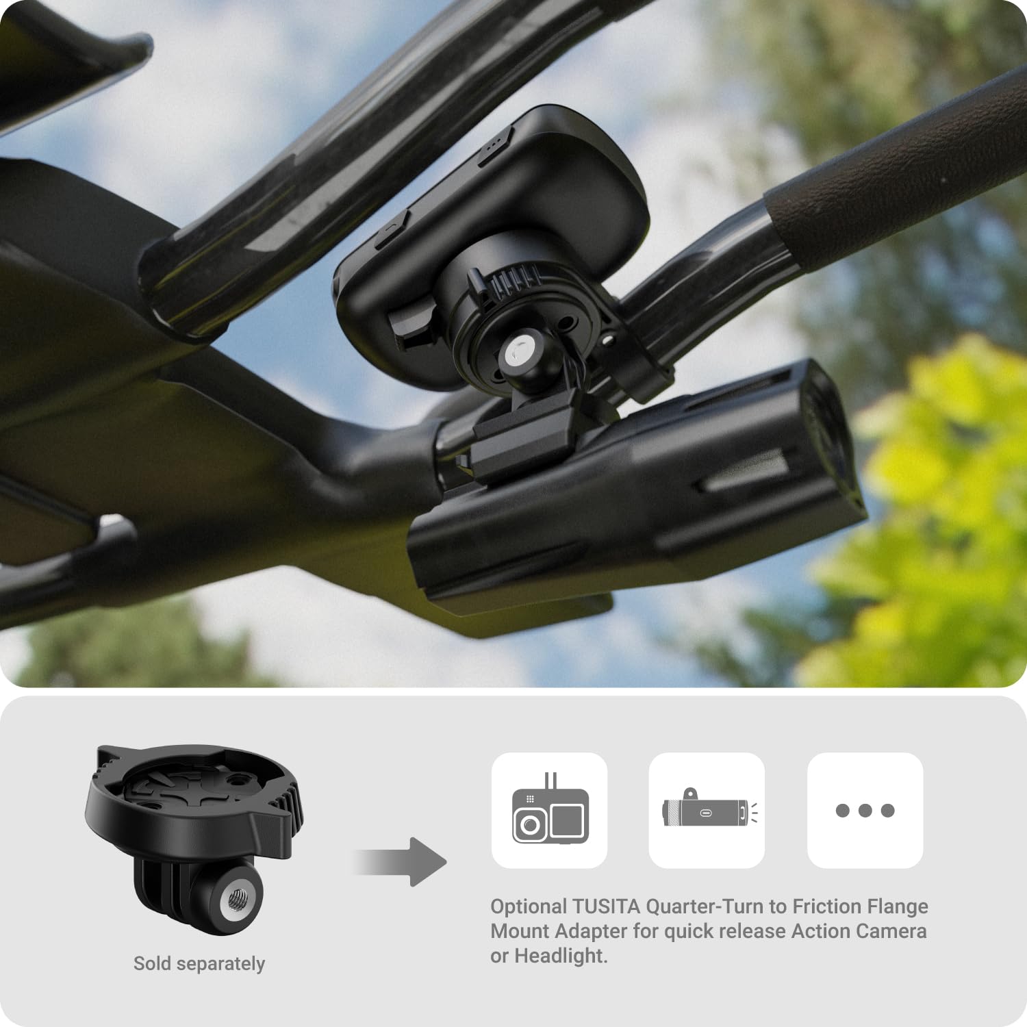 TUSITA Time TrialTri Support de Guidon Compatible avec Garmin Edge GPS Ordinateur de Vélo