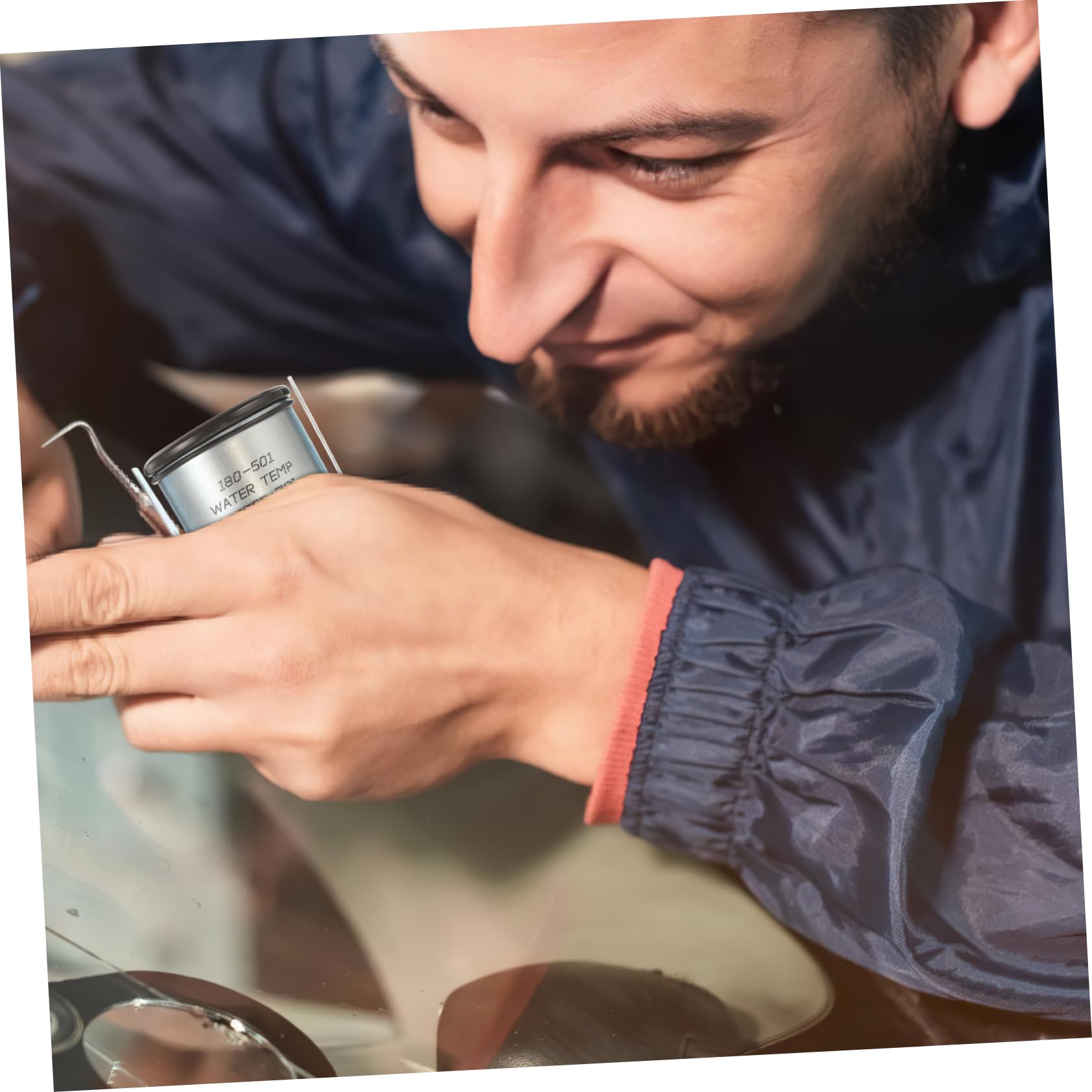 ULTECHNOVO Medidor Mecánico de Temperatura del Agua 52 Mm con Sensor 2 Pulgadas para Coche Indicador Dual Celsius y Fahrenheit Uso Automotor Vehículo Verano Invierno