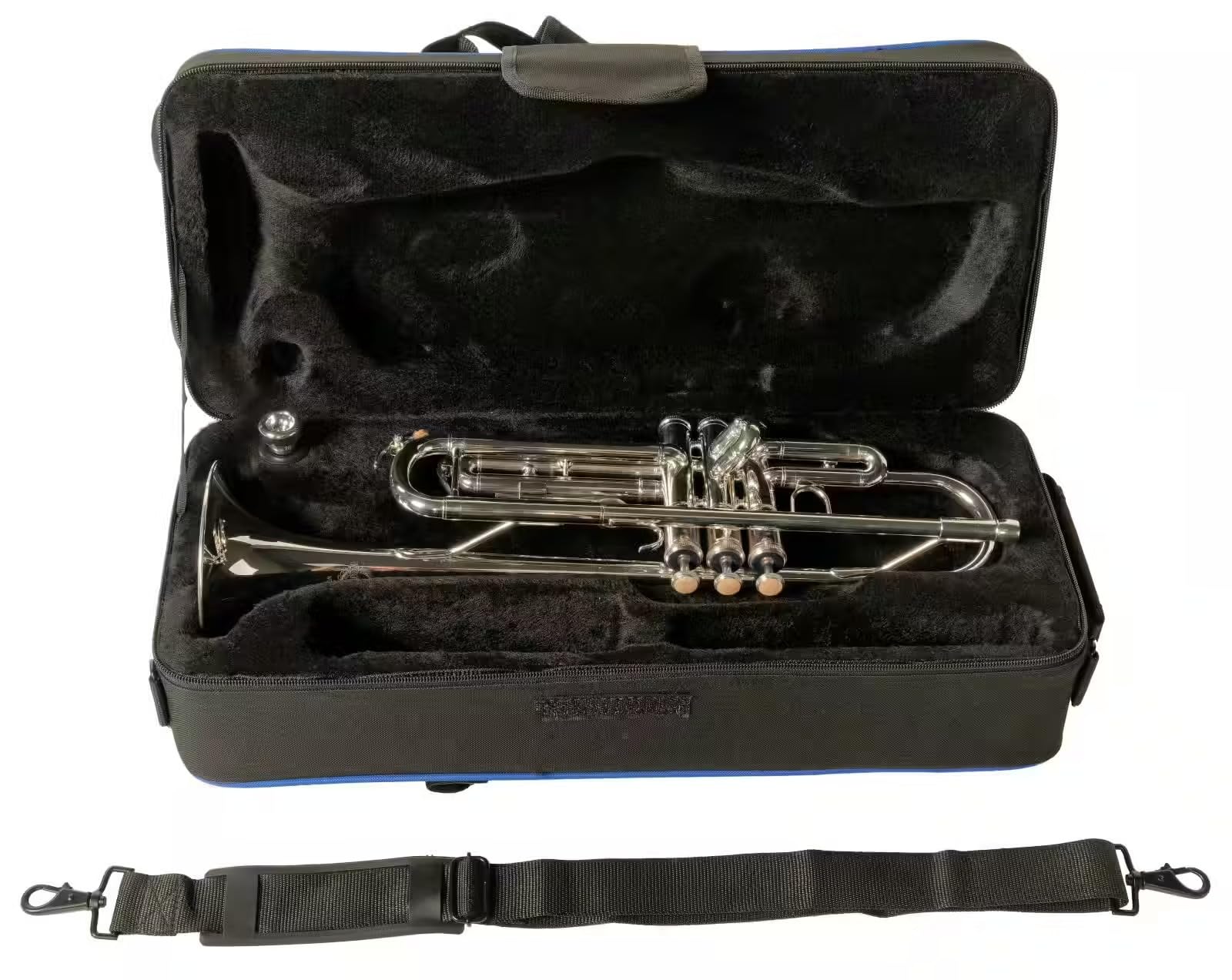 WOODBRASS WTP400S Bb Trompete für Anfänger, versilbertes Messing, langlebige Kolben, klarer & leistungsstarker Klang – Instrument, spielfertig mit Hülle & Mundstück inklusive