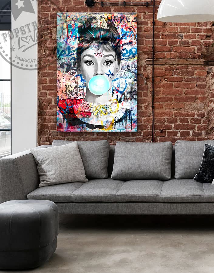 Plaque Murale Décorative En Bois - Portrait Audrey Hepburn - 40x60cm - Neuve