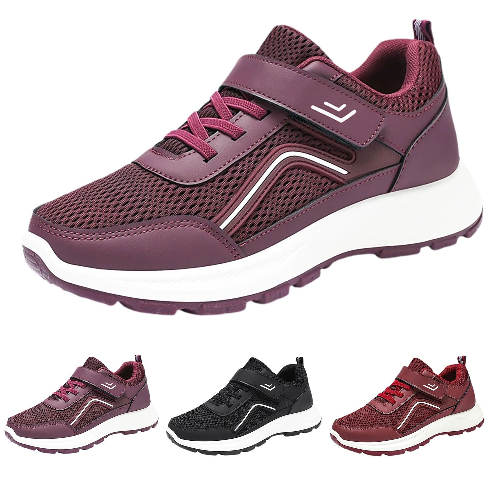 Scarpe Comode per Camminare Pianta Larga Sneakers Platform Donna Eleganti | Calzature Atletica in Tela Morbida per Uso Quotidiano Scarpe Sportive Donna Concezione Ergonomica Tessuto Sintetico