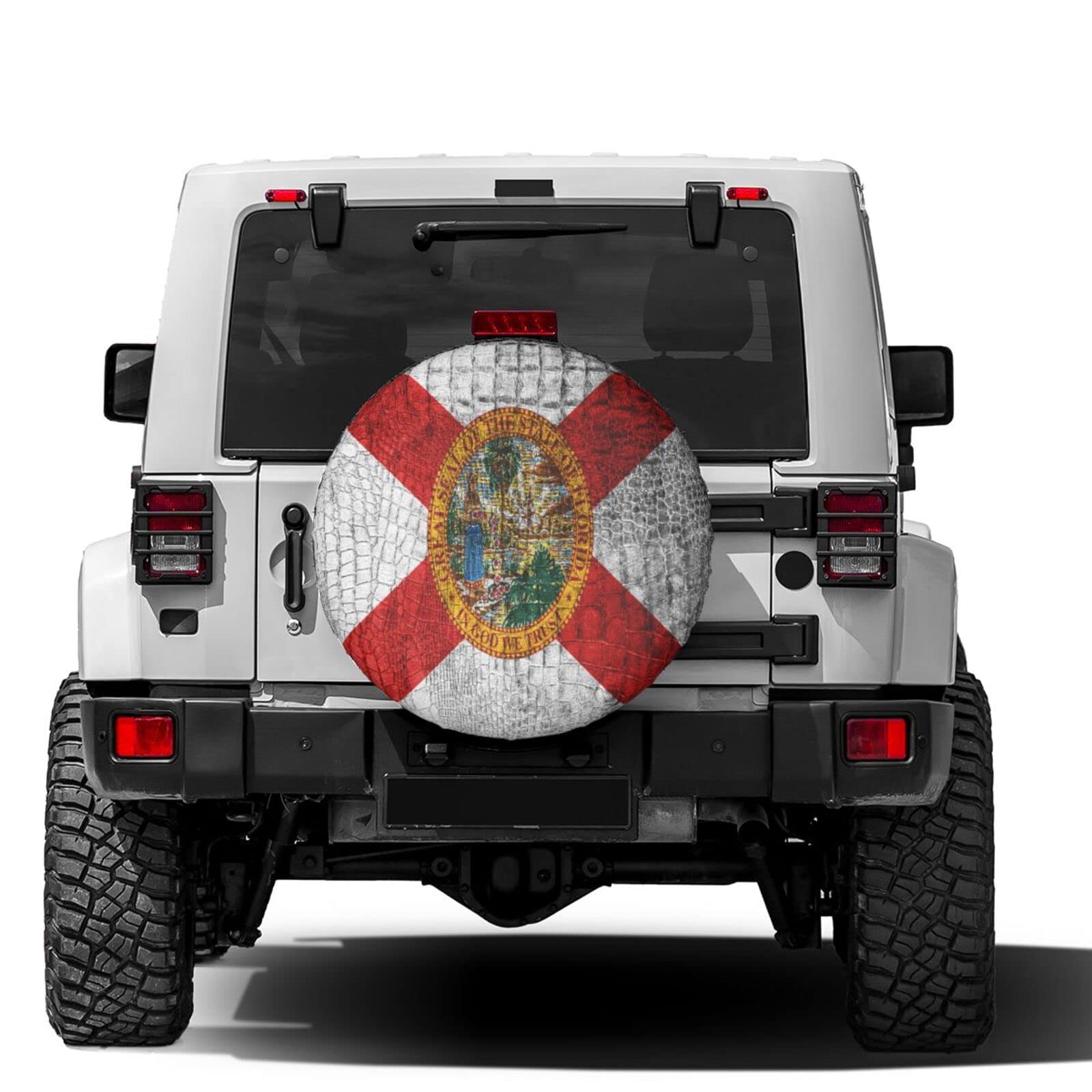 Delerain Florida Flag Spare Tire Covers Waterproof Dust-Proof Spare Wheel Cover Universal Fit for Trailer, RV, SUV, Truck and Many Vehicle (17 Inch for Diameter 31