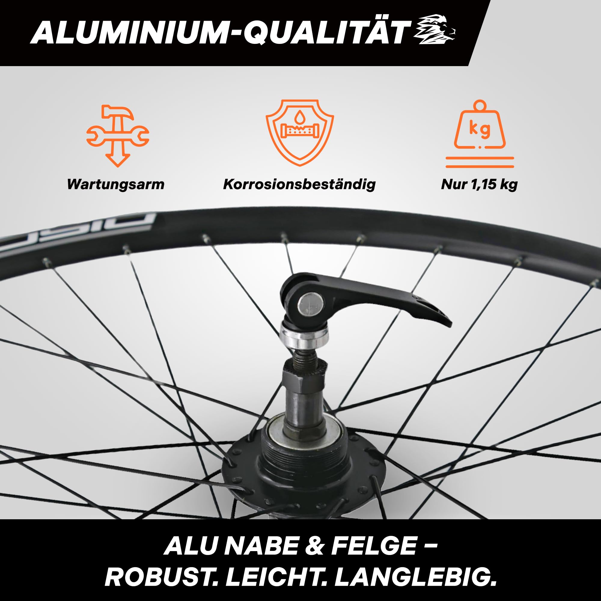 MTB Hinterrad 29 Zoll Fahrrad Laufrad - Scheibenbremse 6-Loch - QR 9/10×135 - Schraubkranz 7/8-fach – Alu Felge & Nabe - 36 Speichen - Schwarz - LOEVELOSI