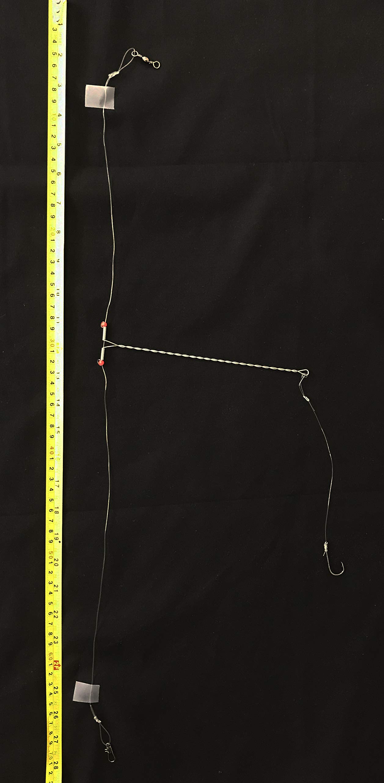 KUFA Sports Stainless Fishing Bar Rig Set with Swivel, Clip and Hook Combo TB-1