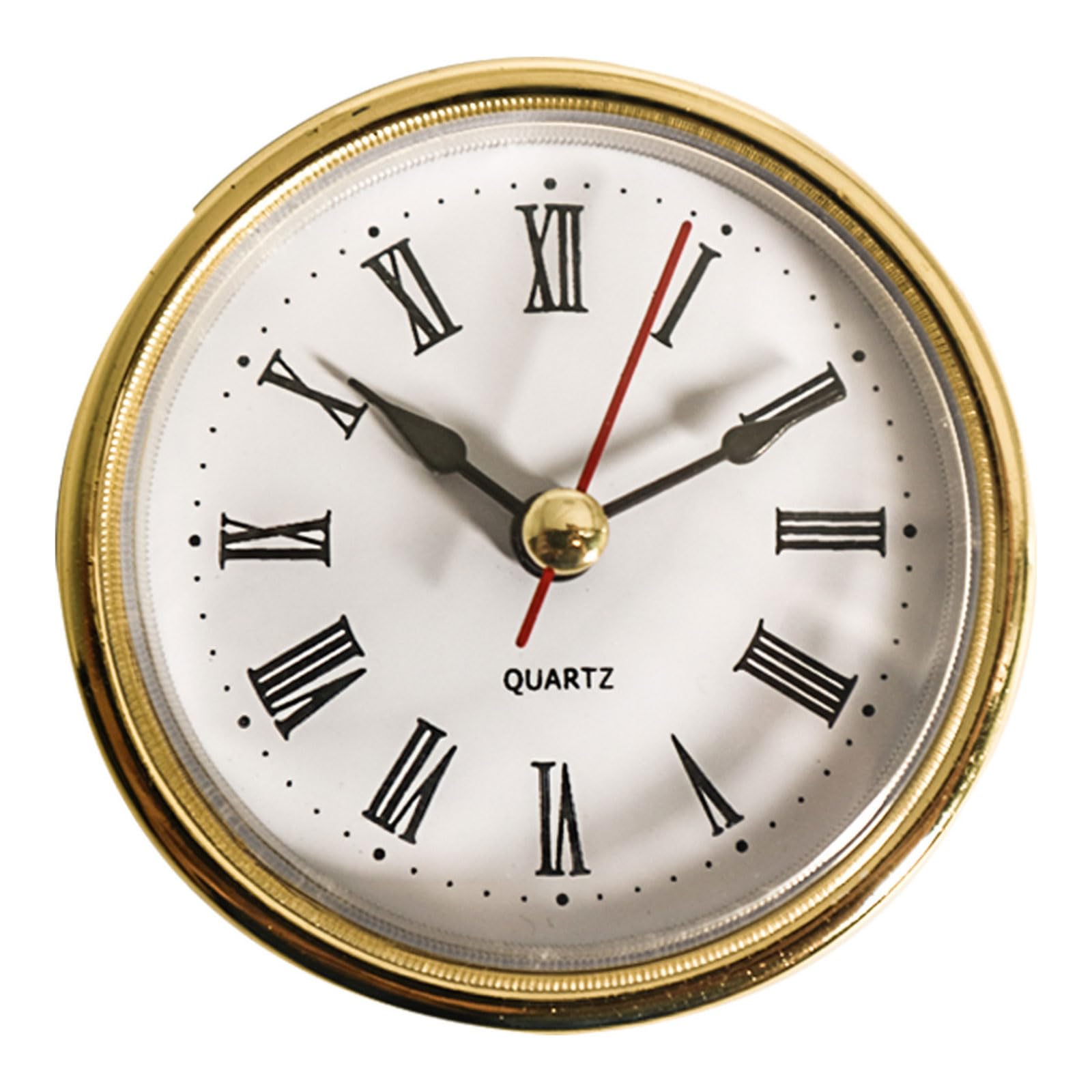 Hsioluted Sophisticated Miniature Clock Insert with Roman Numerals 36mm Round Metal Watch Dials Replacement for Craft Projects Miniture Clock Insert
