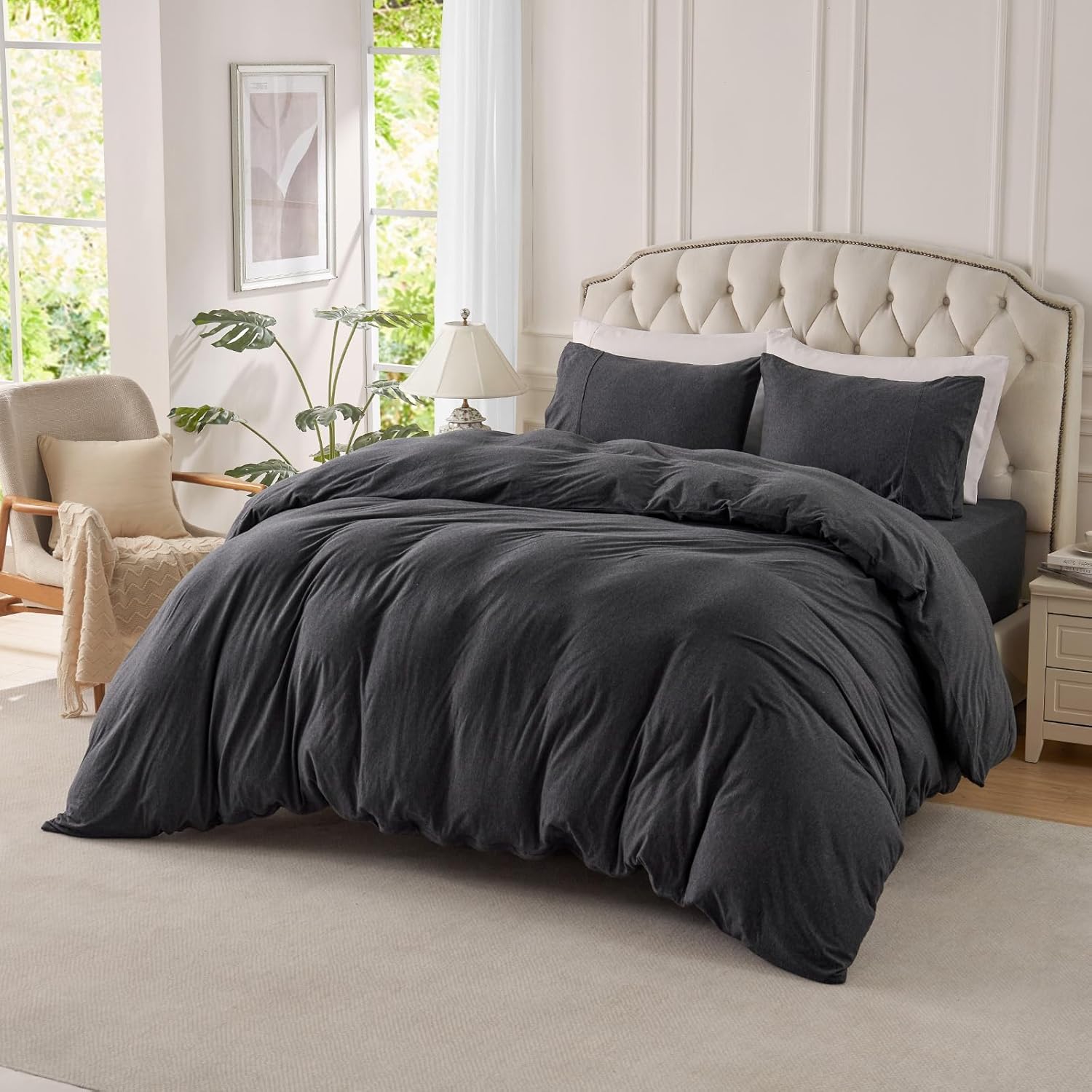 PURE ERA Jersey Knit Duvet Cover Set – Oversized Queen