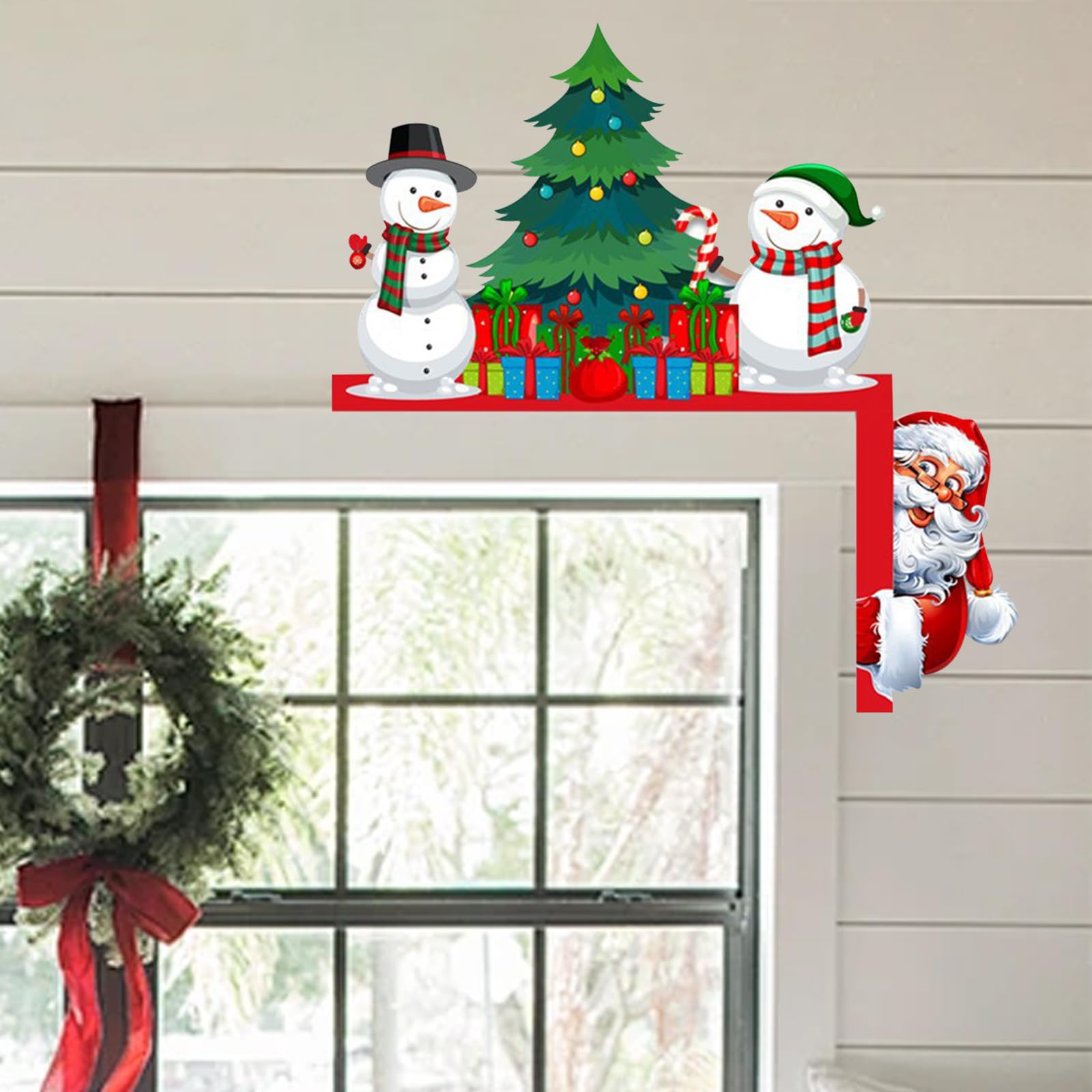 Decorazione per porta d'ingresso, decorazione natalizia con pupazzo di neve per coppie, cartello da parete in legno, decorazione rustica per porta d' ingresso, portico, finestra, parete, fattoria