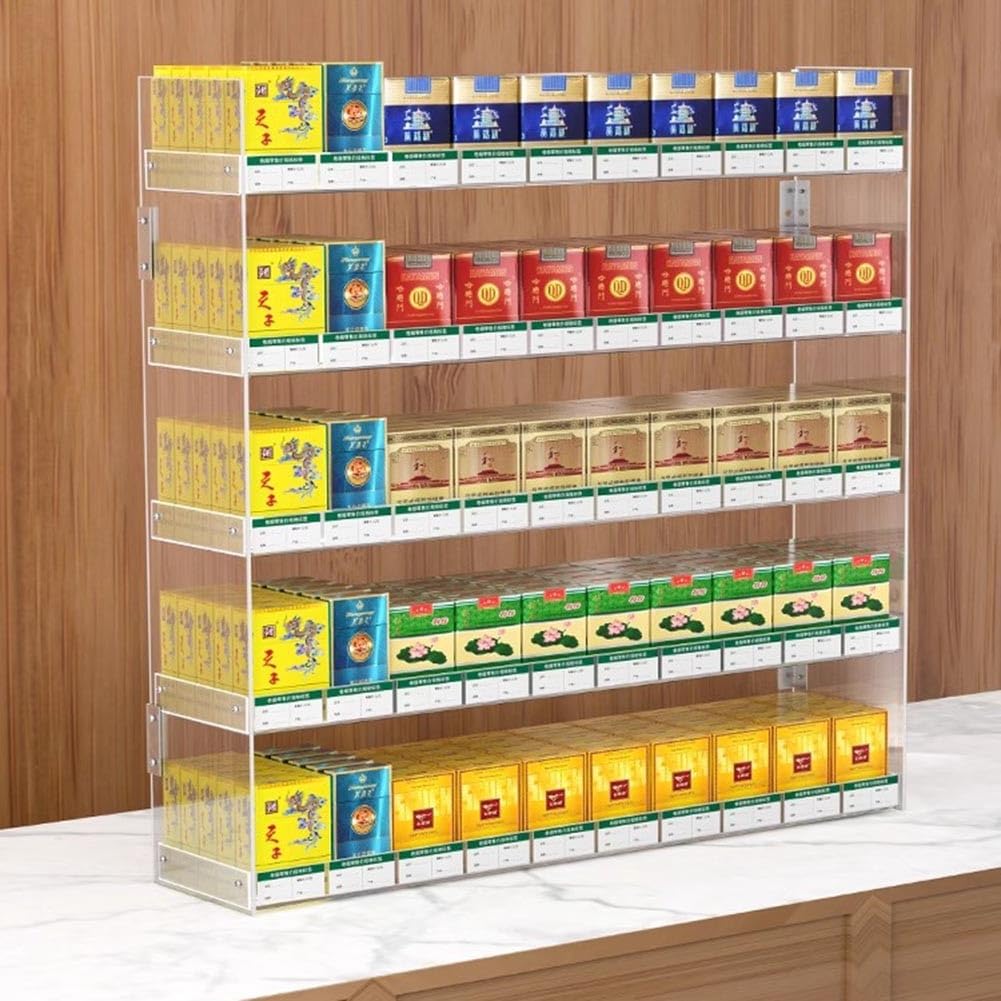 Estantes De Exhibición De Tiendas, Estante De Almacenamiento De Cigarros Colgantes En La Pared Vitrina De Cigarrillos Yakele Se Puede Usar En Recuerdos, Bocadillos, Vino, Cosméticos(39x6x51cm)