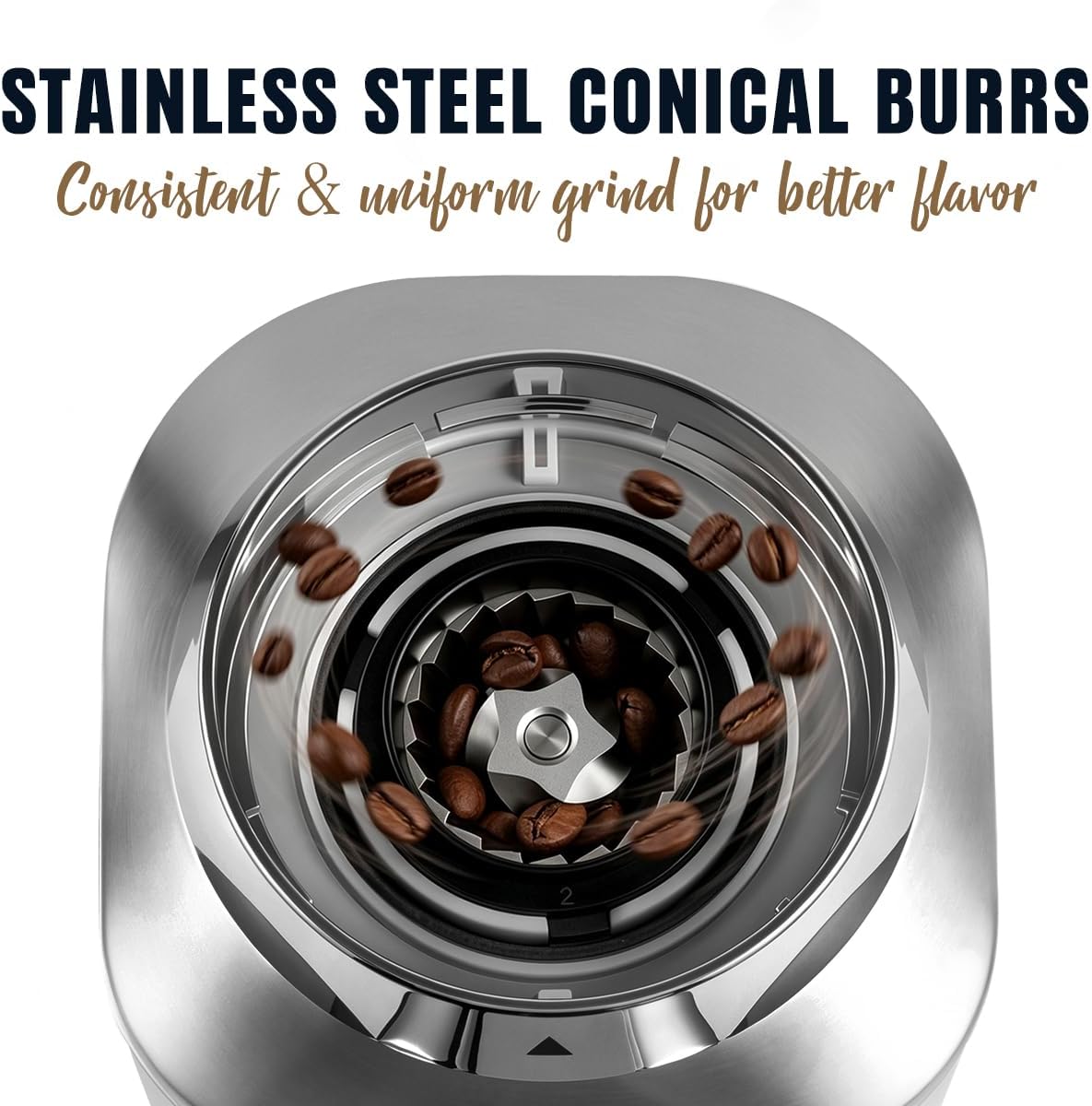 CUSIMAX Conical Burr Coffee Grinder, 48 Grind Settings Coffee Bean Grinder