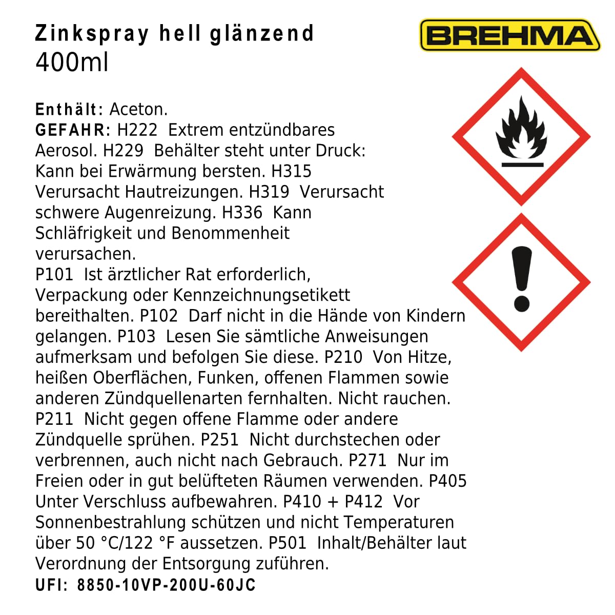 12x Zinkspray hell glänzend Grundierung Korrosionsschutz bis 300° C 400ml
