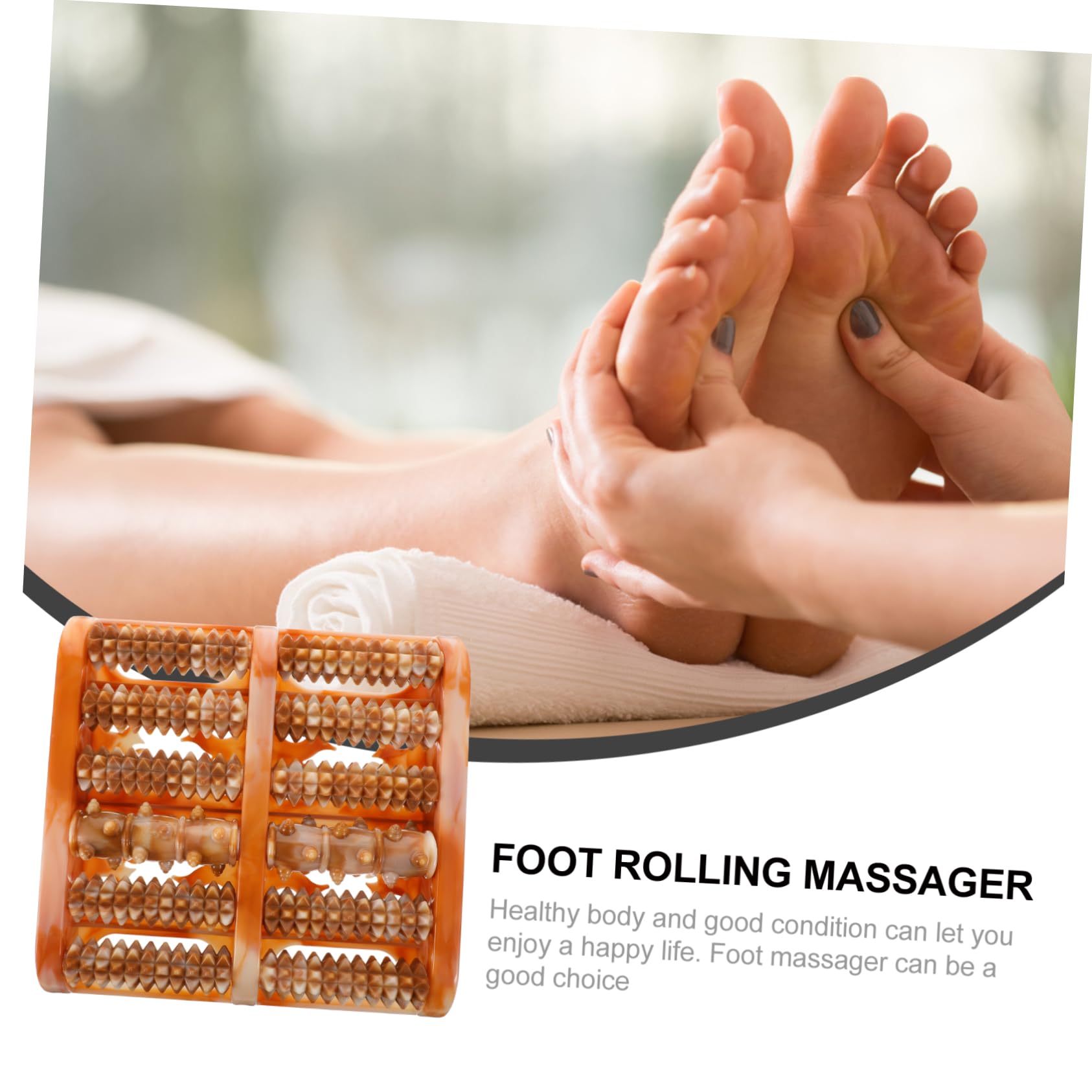 FOMIYES Rodillo De Masaje Para Pies De Madera De Herramienta De Reflexología Para De Dolores Musculares y Tensión y Talones Portátil y Ligero