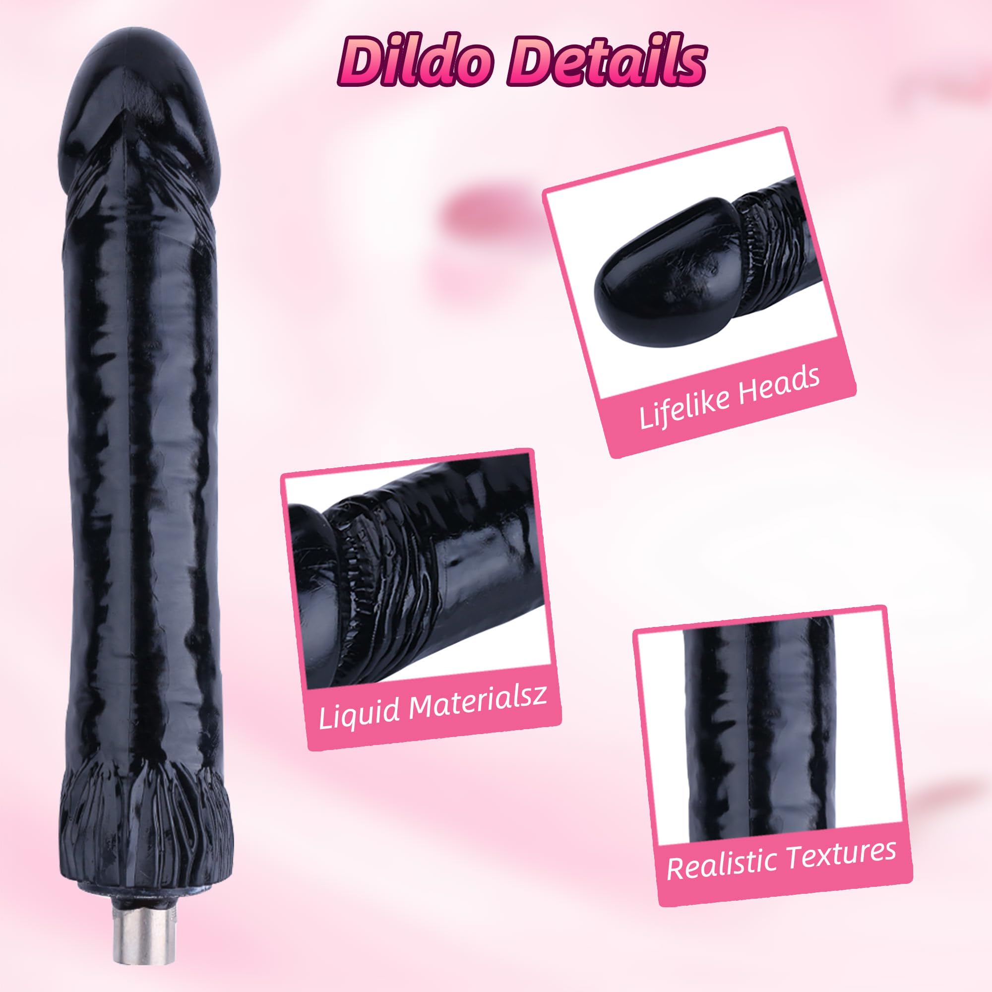 Sex Machine Dildo Machine for Women,Fuck Machine with Powerful Suction Cups,Thrusting Machine with 3Xlr Connector,Thrusting Machine with 8 Attachments Sex Toys: Big Black
