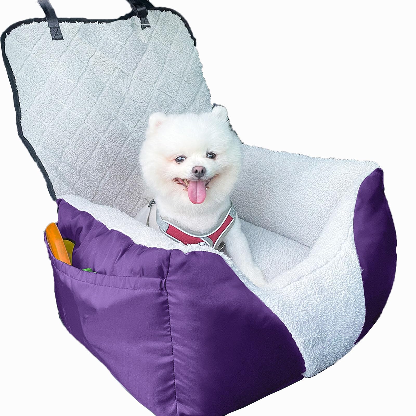 Car Seat Suitable for Small Dogs, Pet CarSeat with Storage and Clip-On Safety Tether, Fully Removable and Washable Dog Car Seat, Dogs Booster Seat Suitable Small Medium Dog