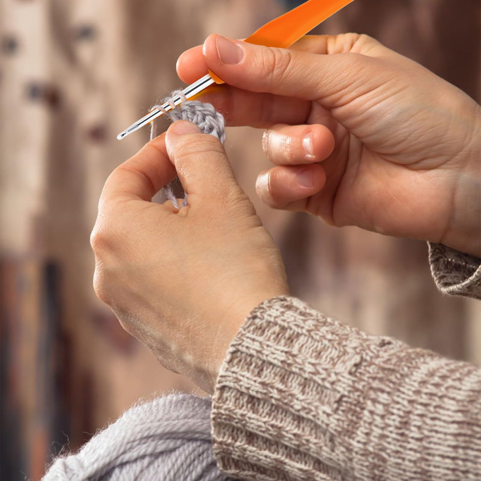 Lot De 9 Crochets Multicolores, Extra Longs, Avec Poignée