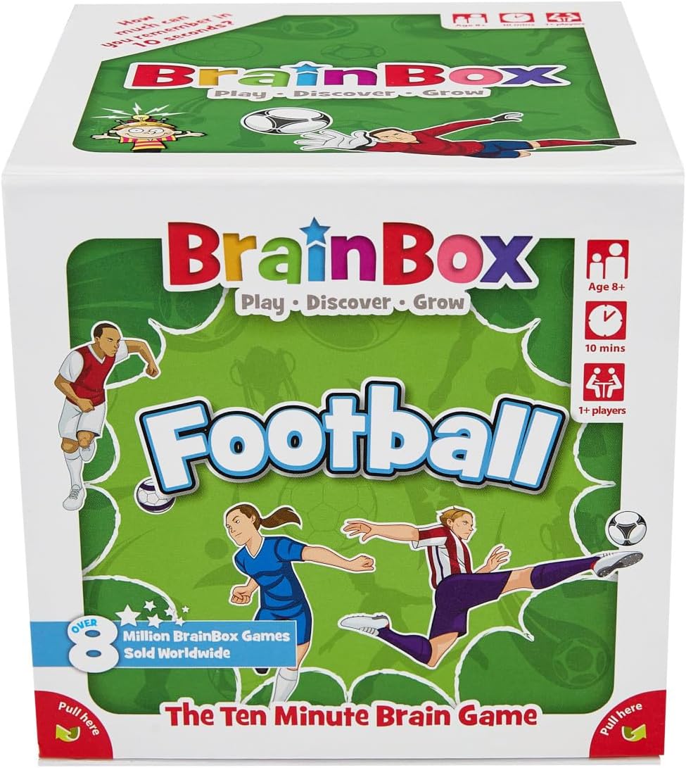 BrainBox Football | Fun & Educational Card Game | Ages 8+ | 1+ Players | 10 Minutes Play Time
